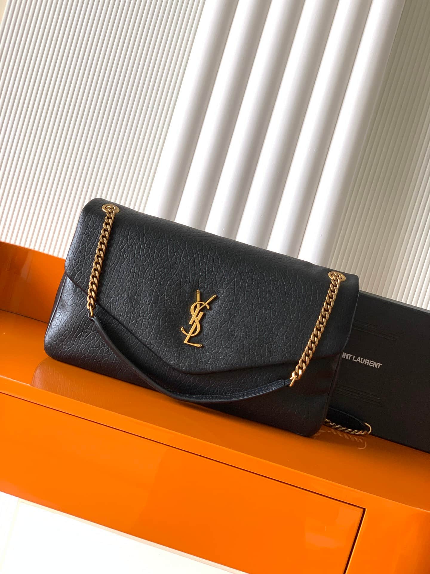 Calypso large in grained lambskin 777399 IN Black High