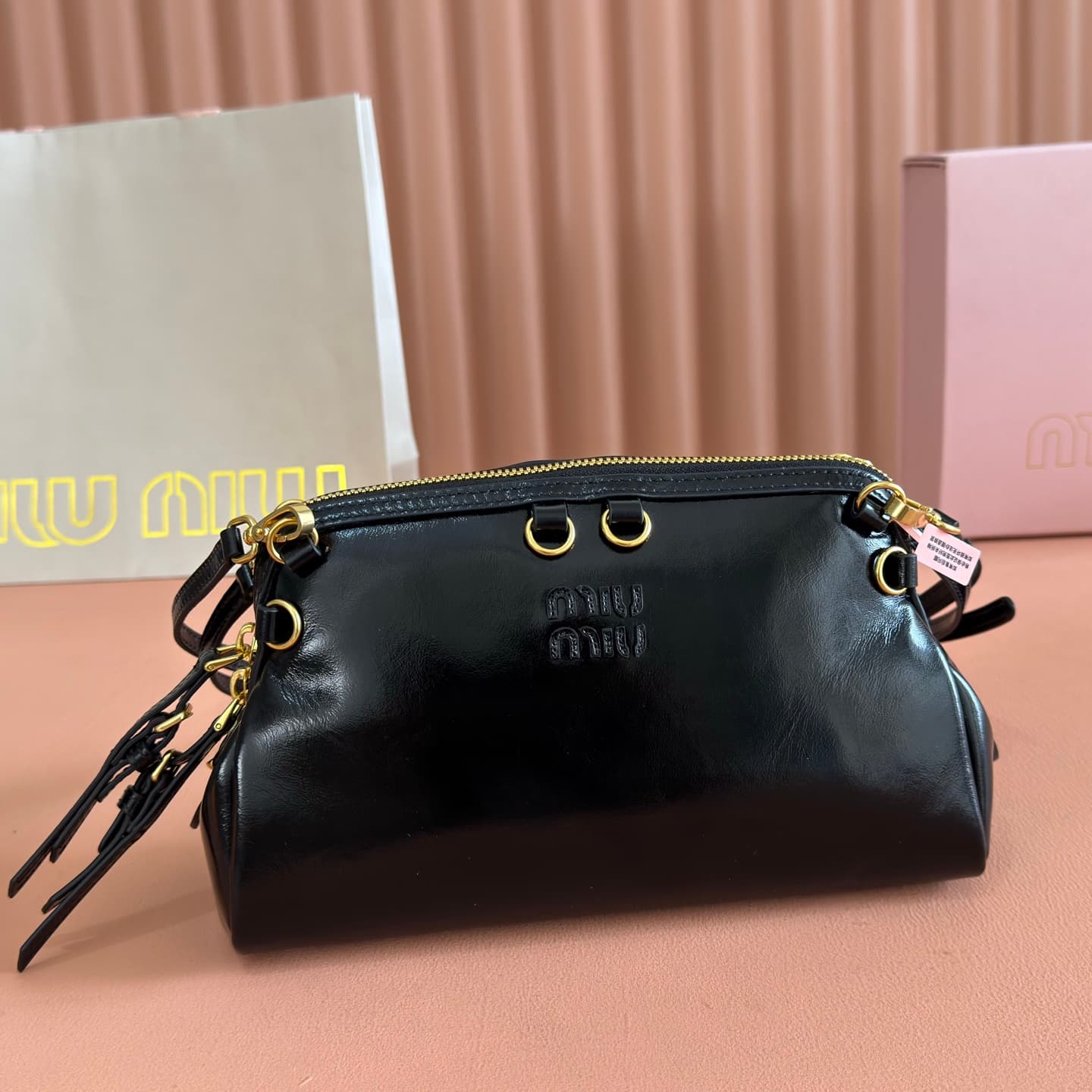 Miu Miu Caprice leather clutch 5BF131 Black TOP