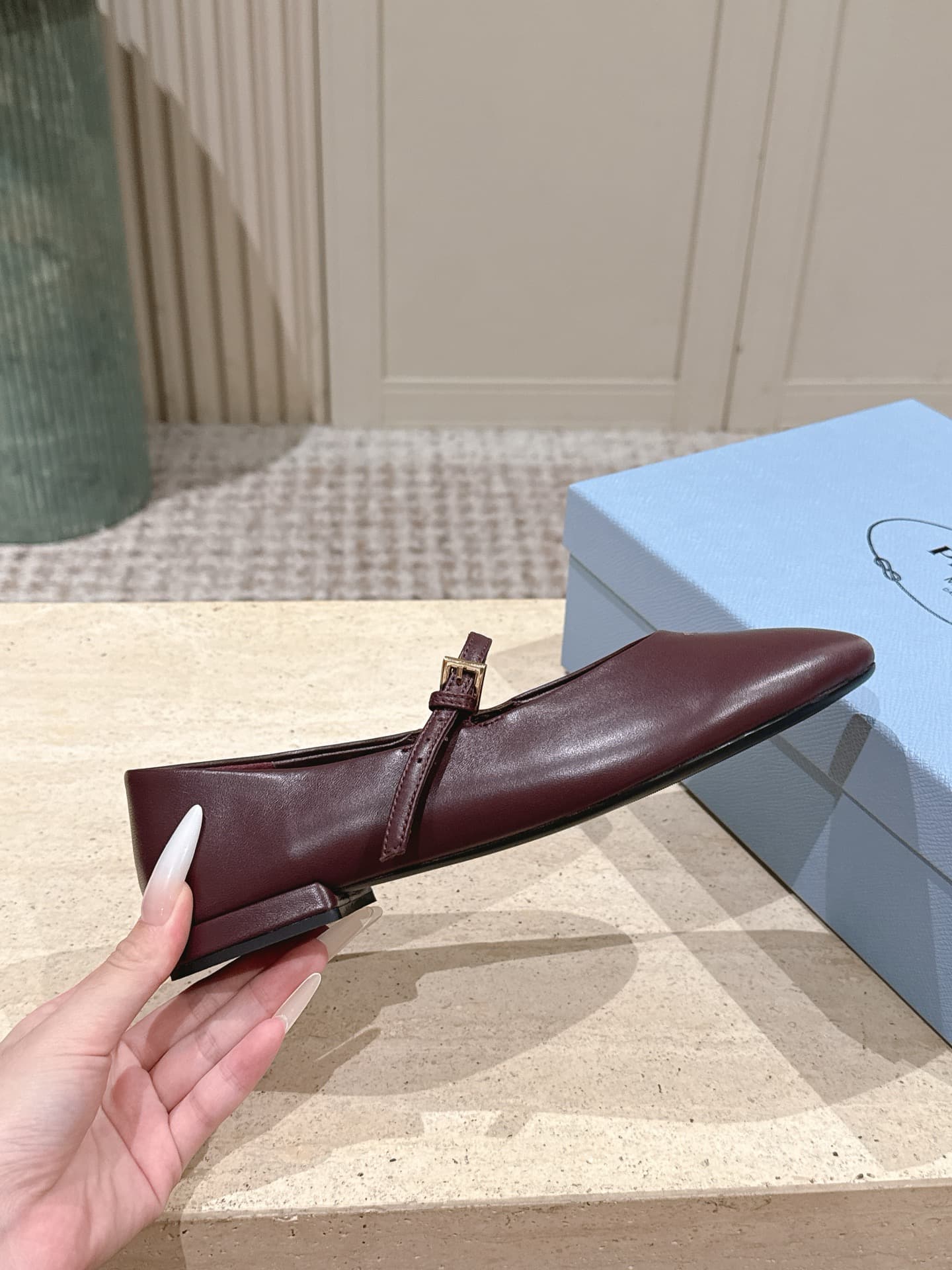 Prada Nappa Leather Ballerinas Shoes Women