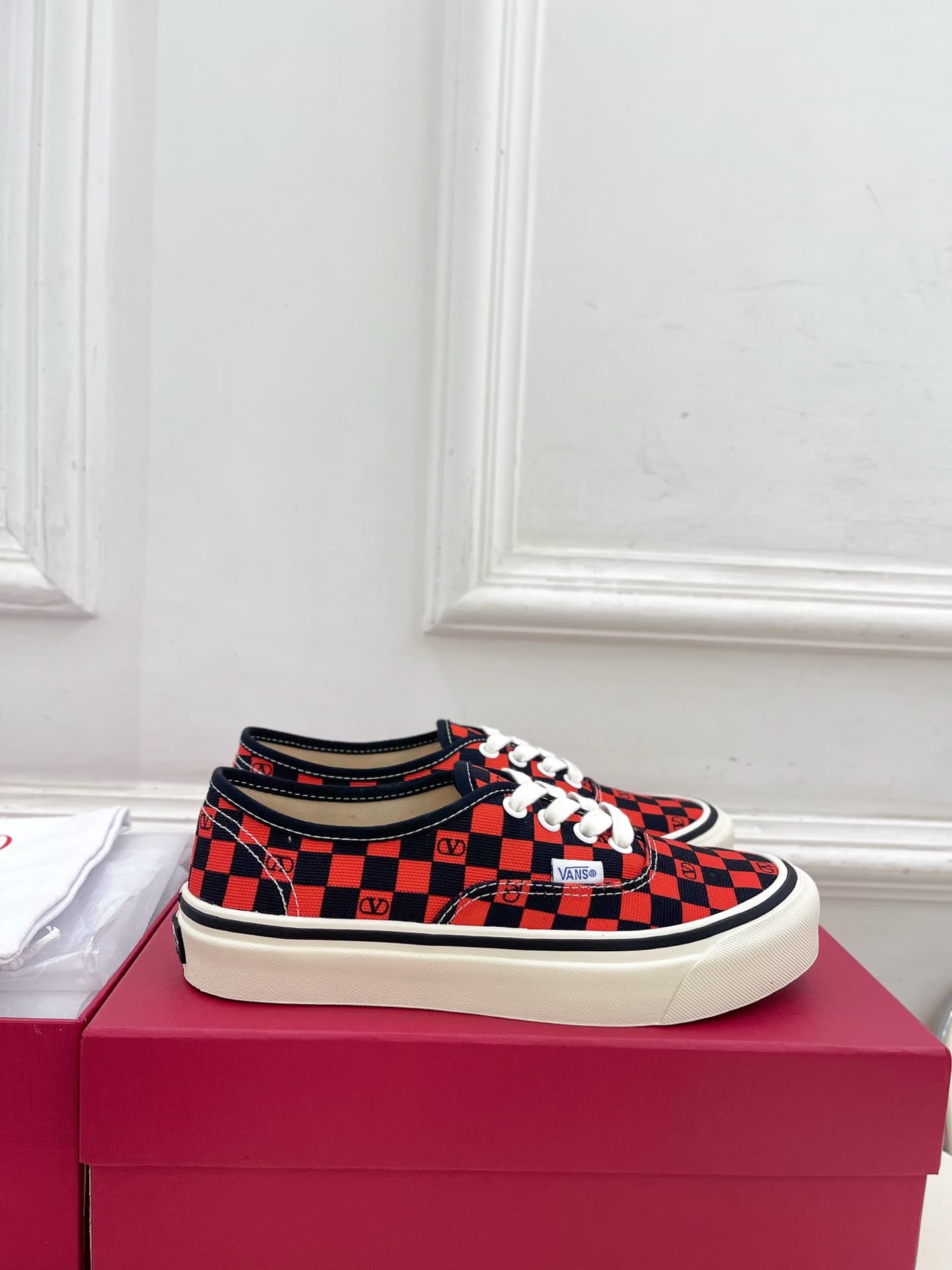 Valentino Garavani and Vans Authentic Checkerboard Men Women Shoes