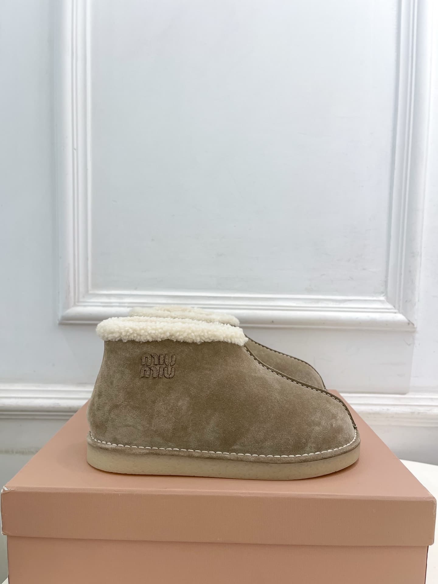 Miu Miu shearling-trimmed Suede Boots