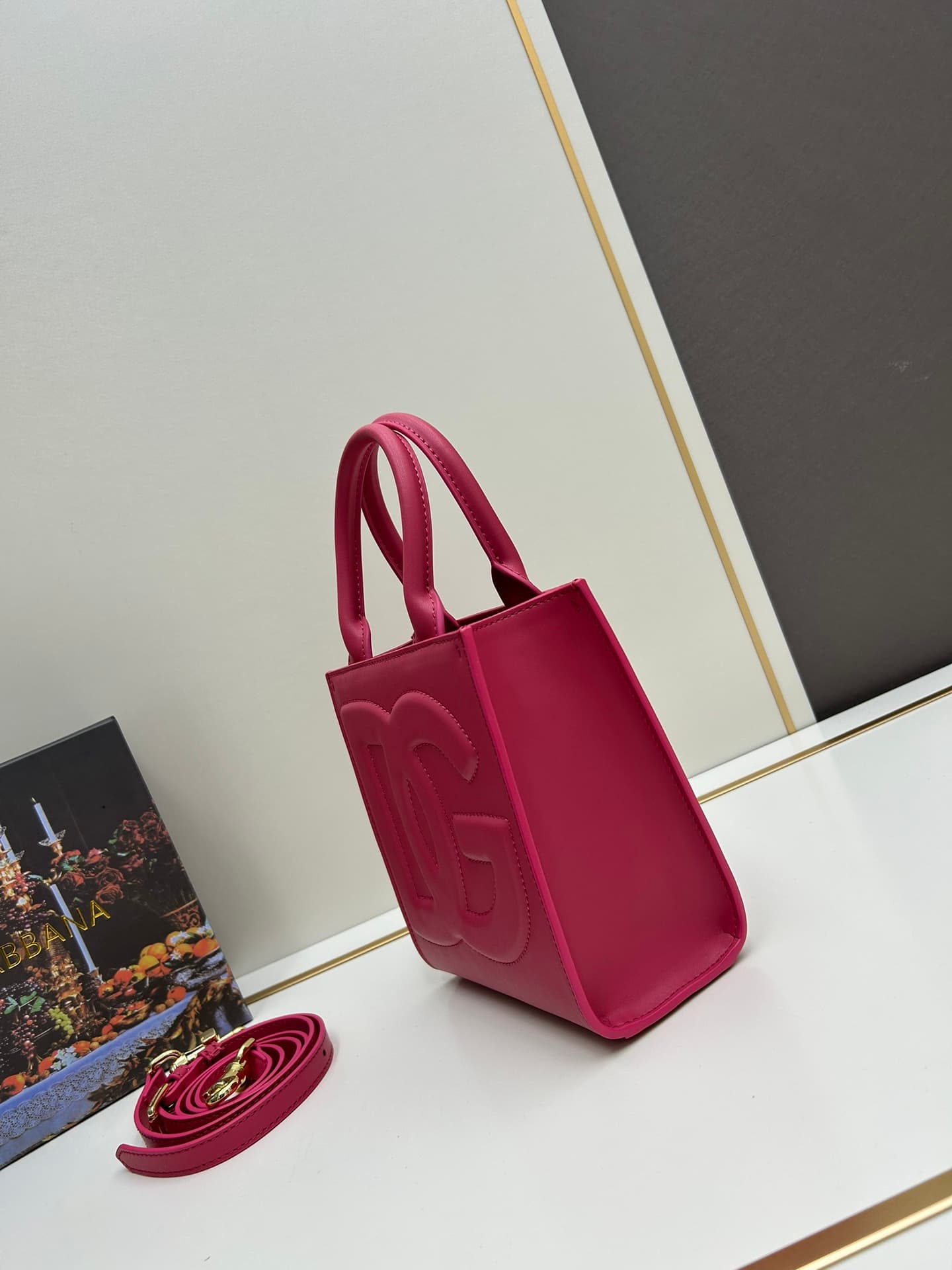 Dolce & Gabbana Mini DG Daily Tote Bag Plum Red Calfskin High