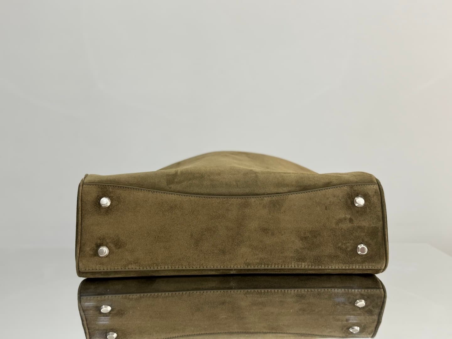 Balenciaga Rodeo Large Bag in Khaki Waxed Suede Calfskin With Silver-Tone Metal TOP