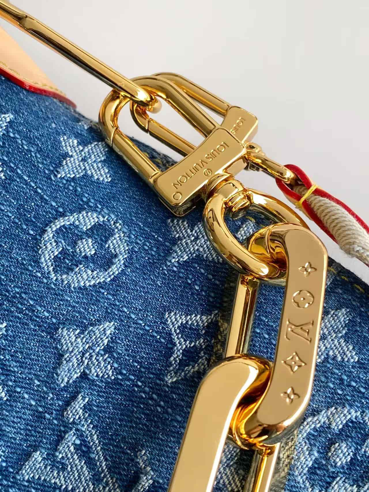 Louis Vuitton Coussin Hobo MM Blue Denim GOTS Cotton M28331 High