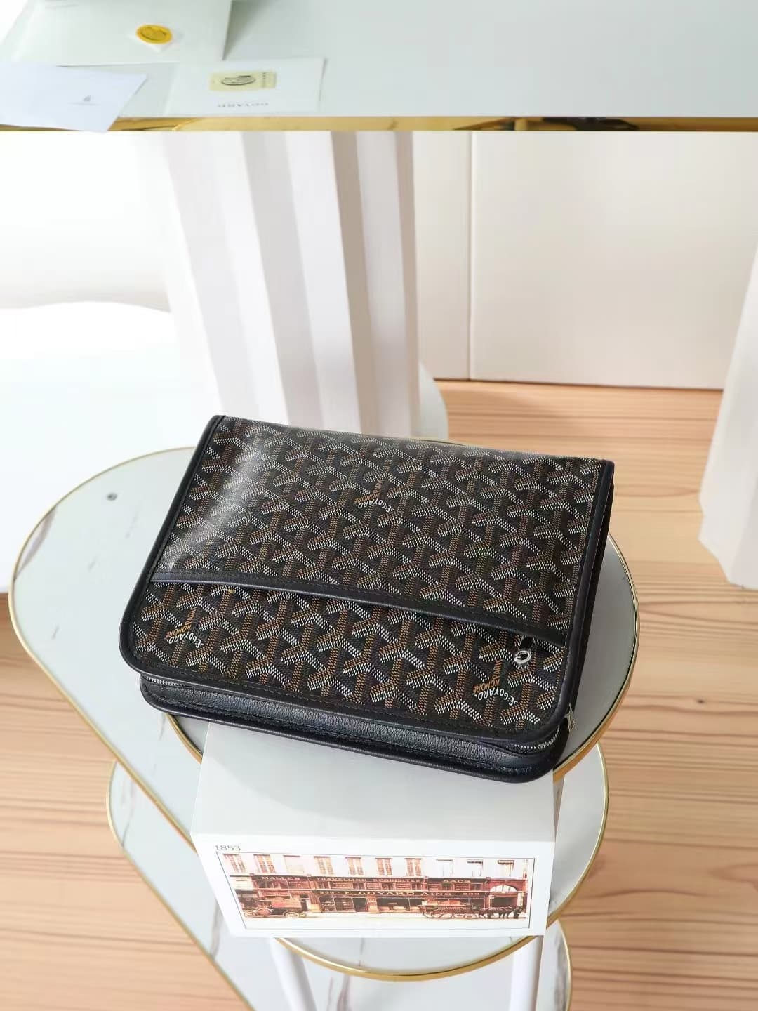 Goyard Jouvence Toiletry Bag in Black Goyardine Canvas High
