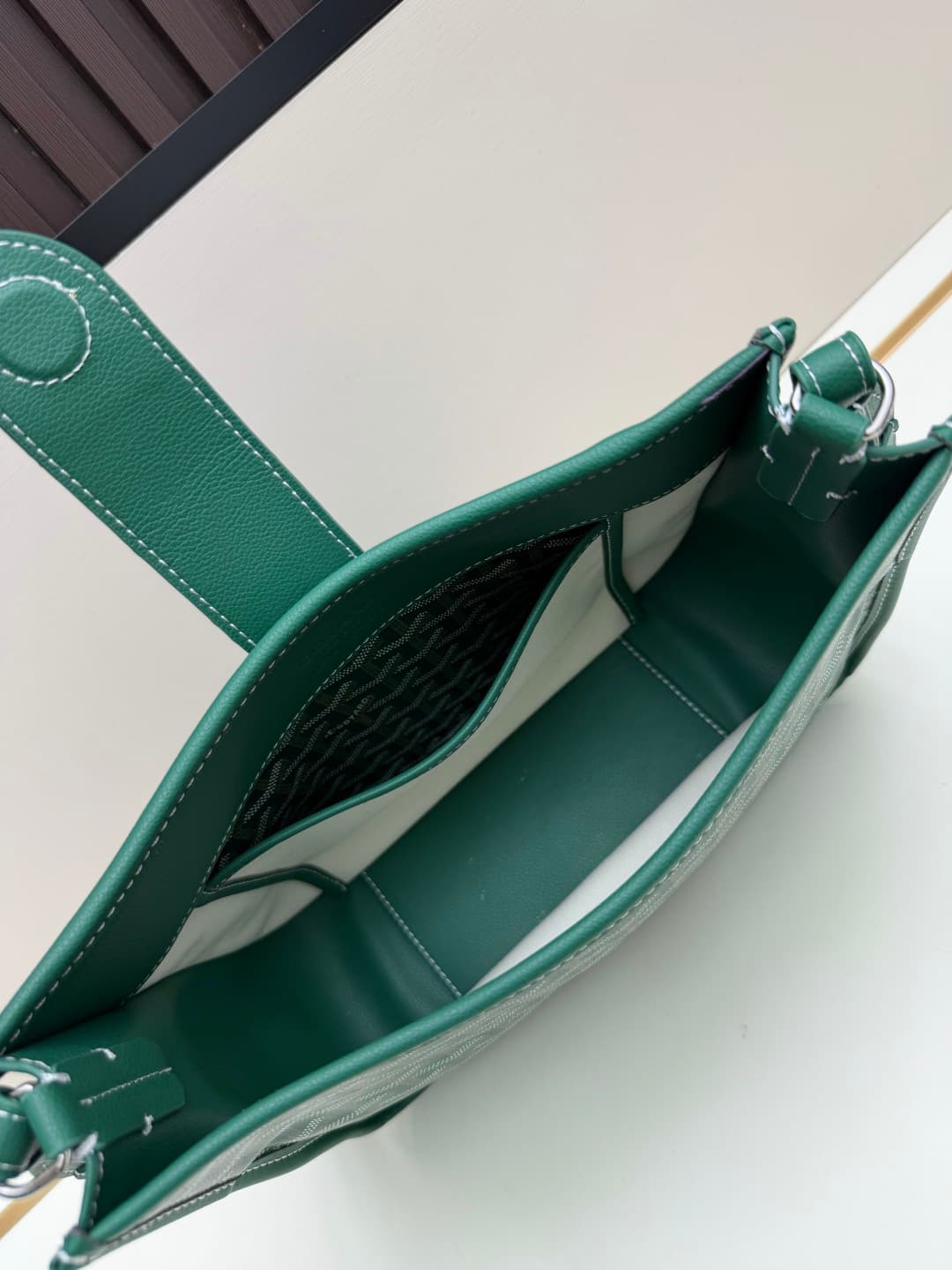 Goyard Musette PM bag in green Goyardine canvas Mid