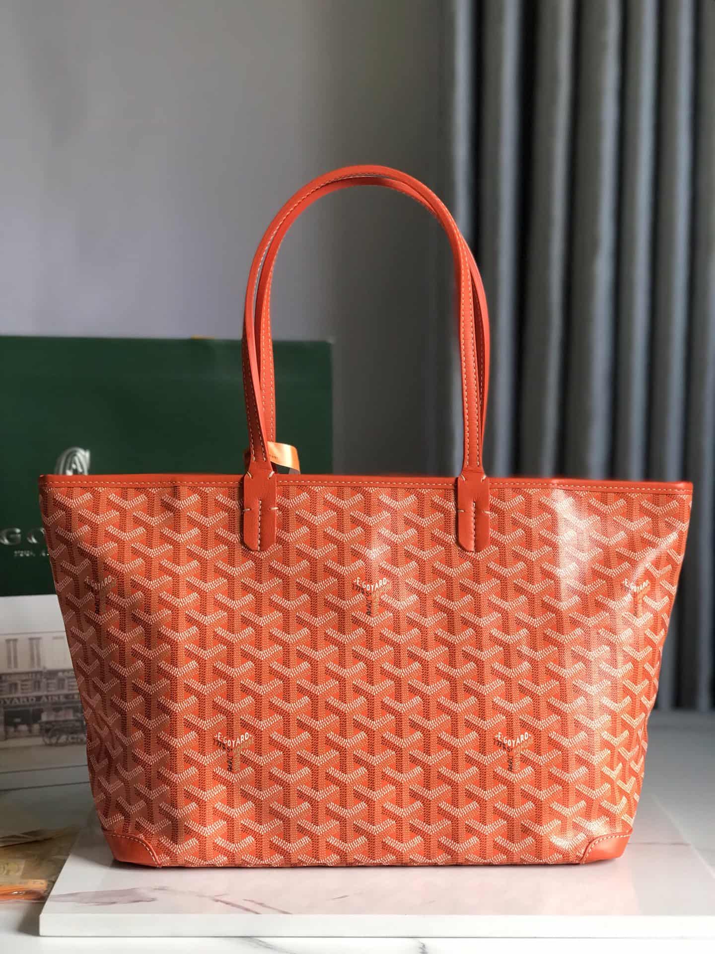 ARTOIS PM BAG Goyardine Canvas & Chevroches Calfskin Orange High