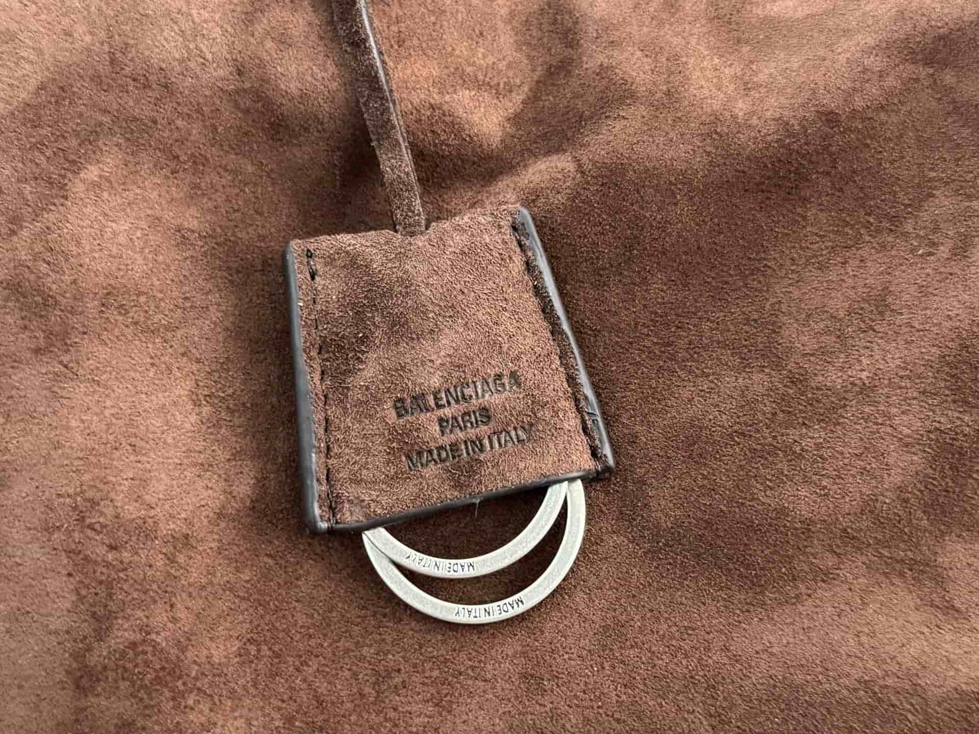 Balenciaga Rodeo Medium Bag in Light Espresso Waxed Suede Calfskin With Silver-Tone Metal TOP