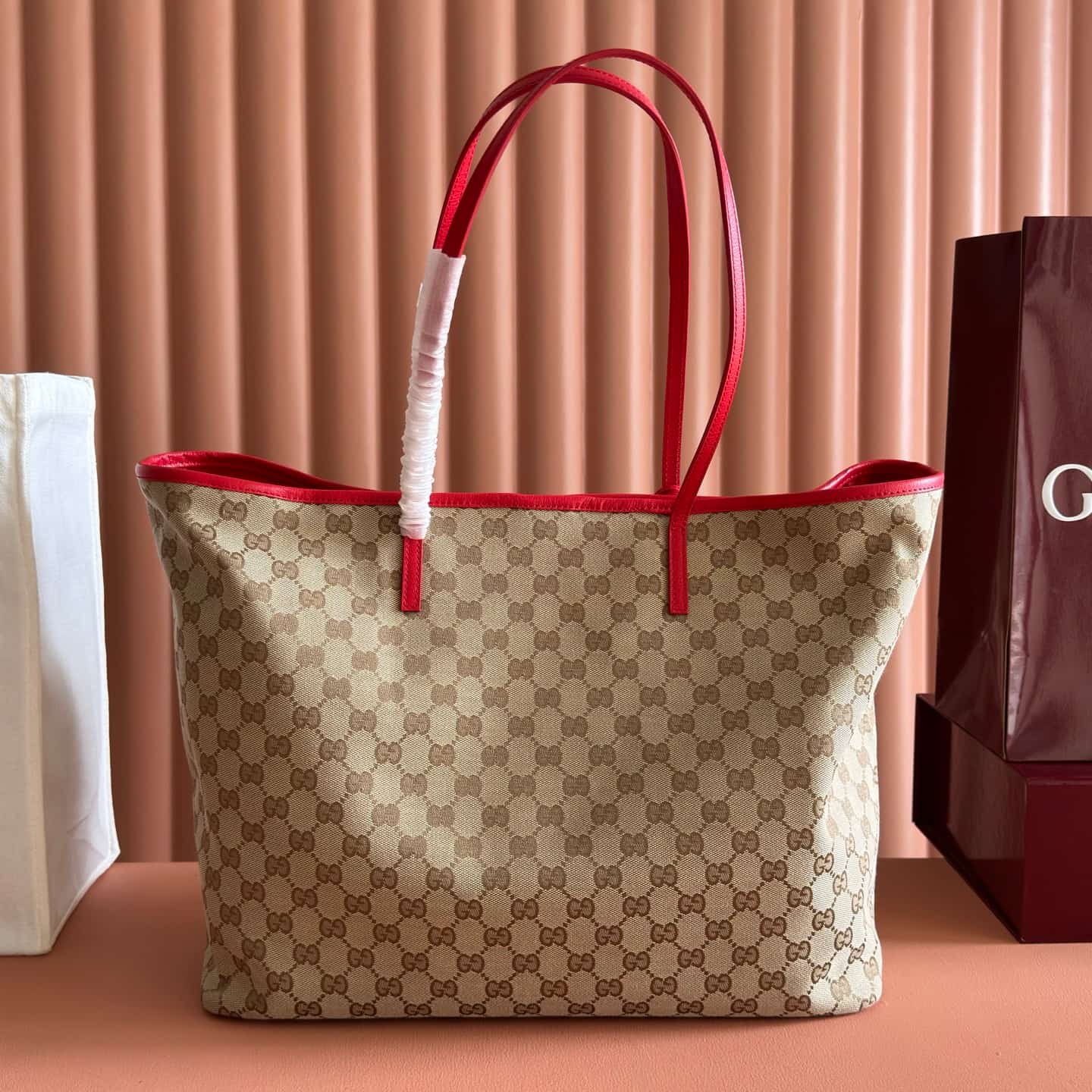 Gucci Tribeca large tote bag sand and brown GG canvas A0034D High