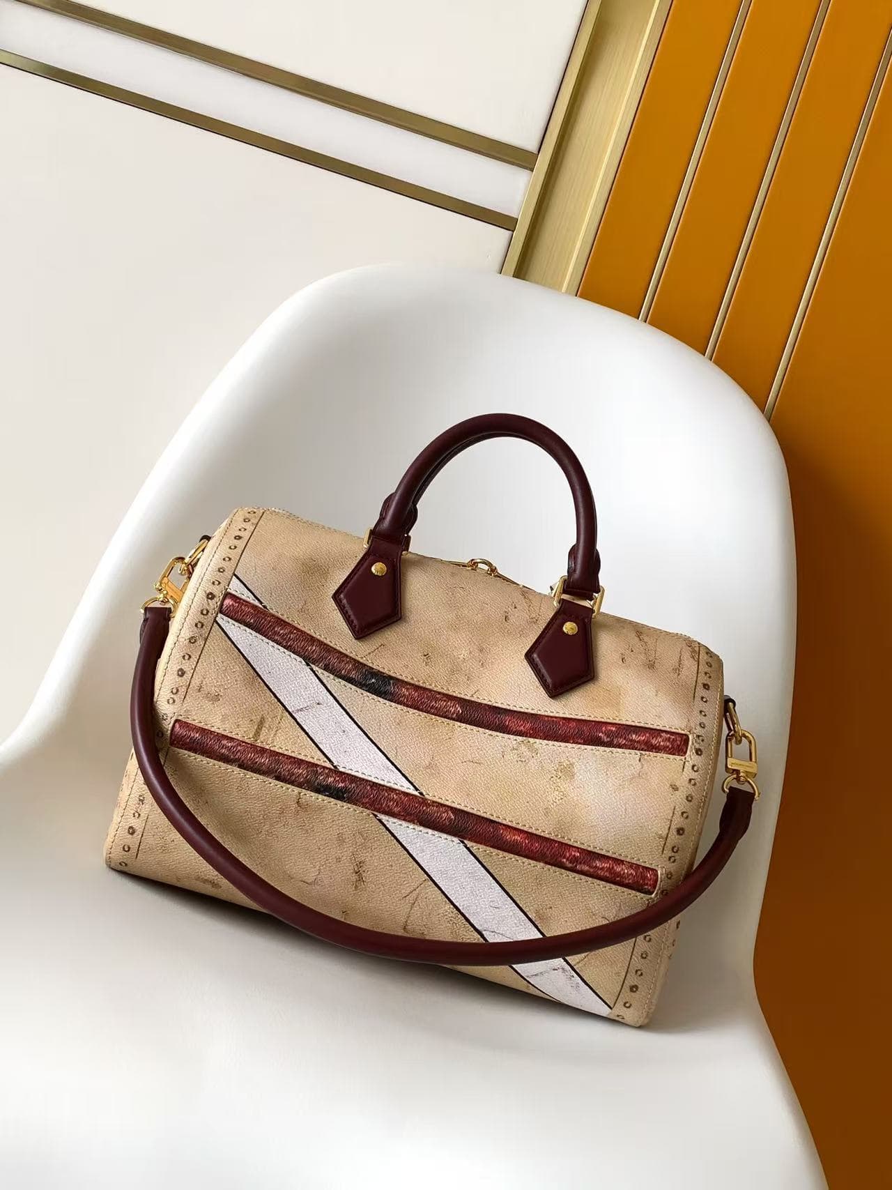 Louis Vuitton Speedy Soft 30 Beige Coated canvas M28149 High