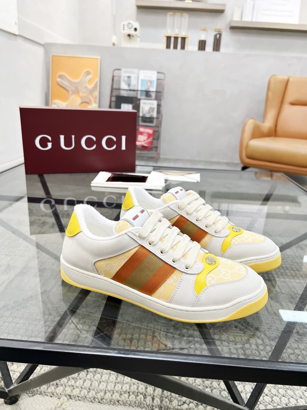 Gucci Double G Logo Rubber Slingback Sneaker  Shoes Men