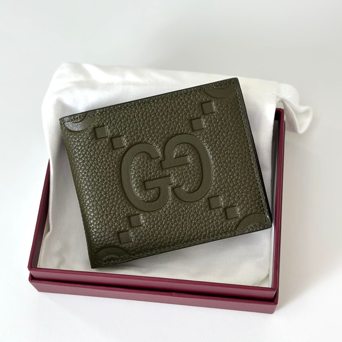 Gucci GG Jumbo bi-fold wallet Deep Green 739475 High