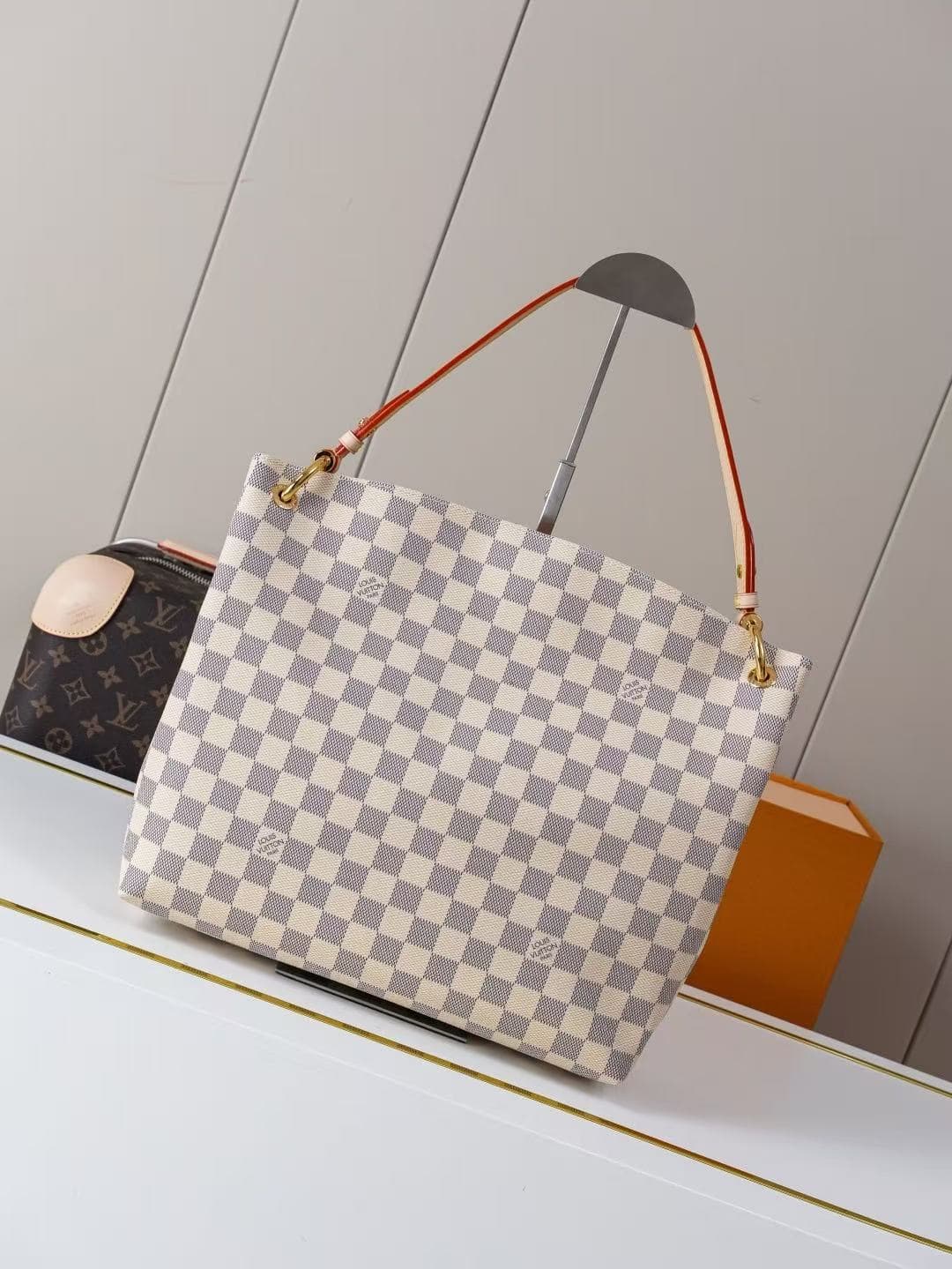 Louis Vuitton Graceful PM Rose Ballerine Pink Damier Azur coated canvas N42249 High