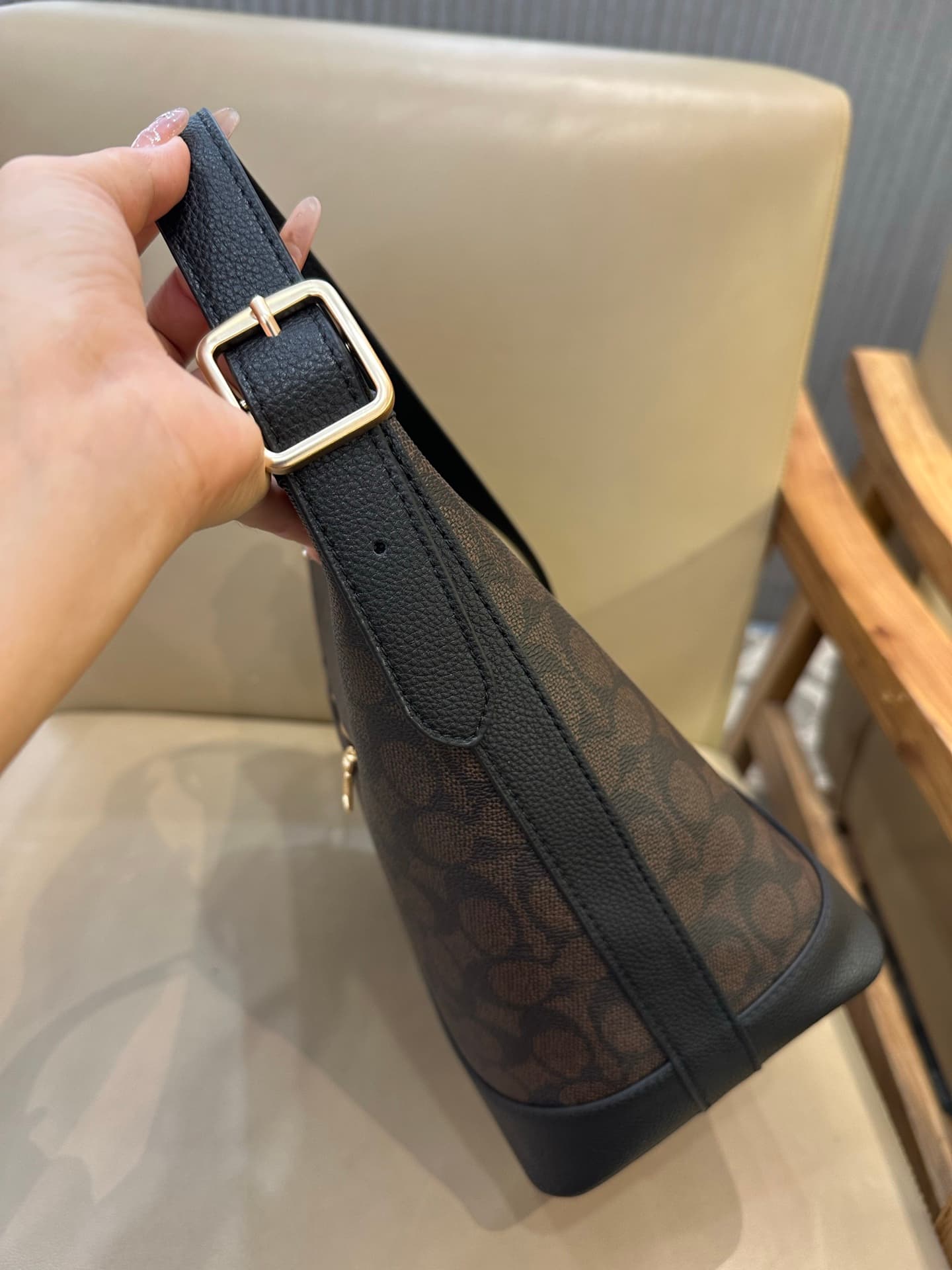 Coach Jude Duffle Bag in Signature Canvas with Walnut Leather High