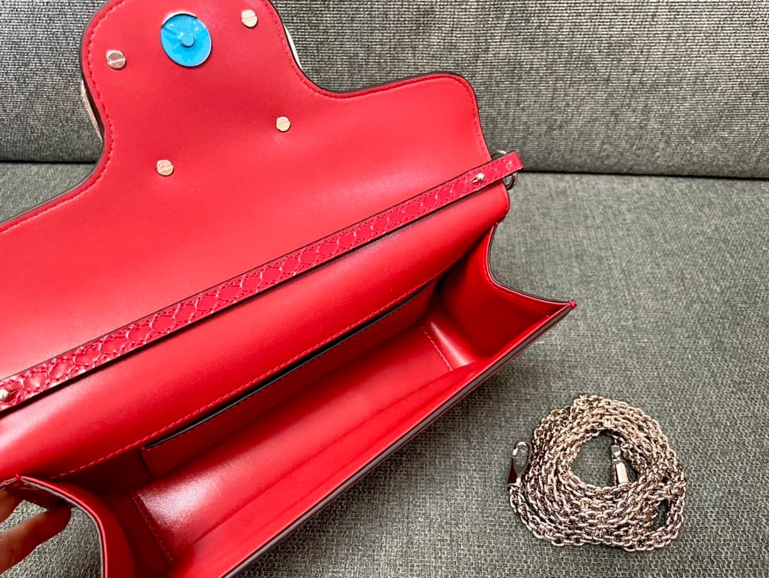 Valentino Garavani MINILOC small shoulder bag 1133L Calfskin Red High