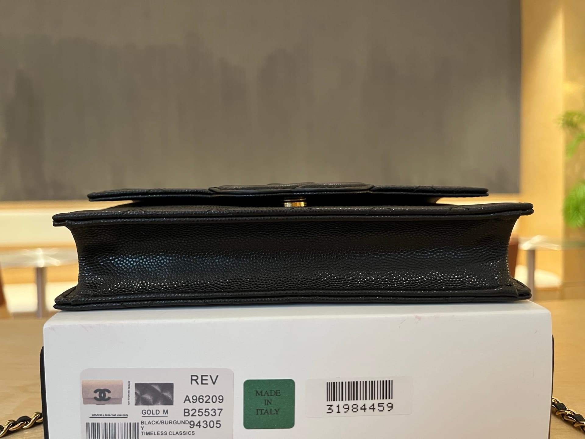 Chanel Wallet On Chain Grained Calfskin & Gold-tone Metal A96209 A