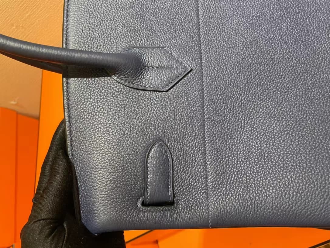 Hermes HAC Birkin 40 Bag Togo Leather In Navy WAX High Customizing Style