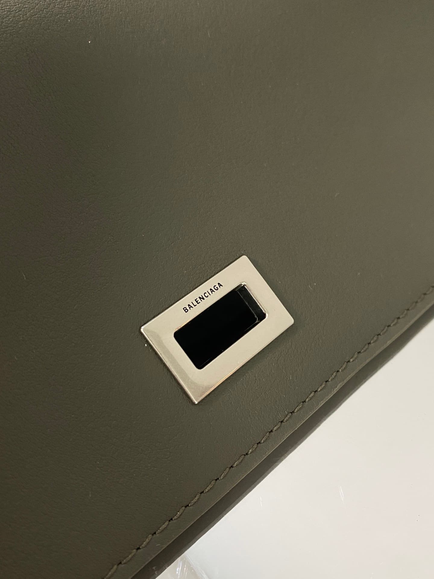 Balenciaga Rodeo Large Bag in Khaki Leather With Silver-Tone Metal TOP