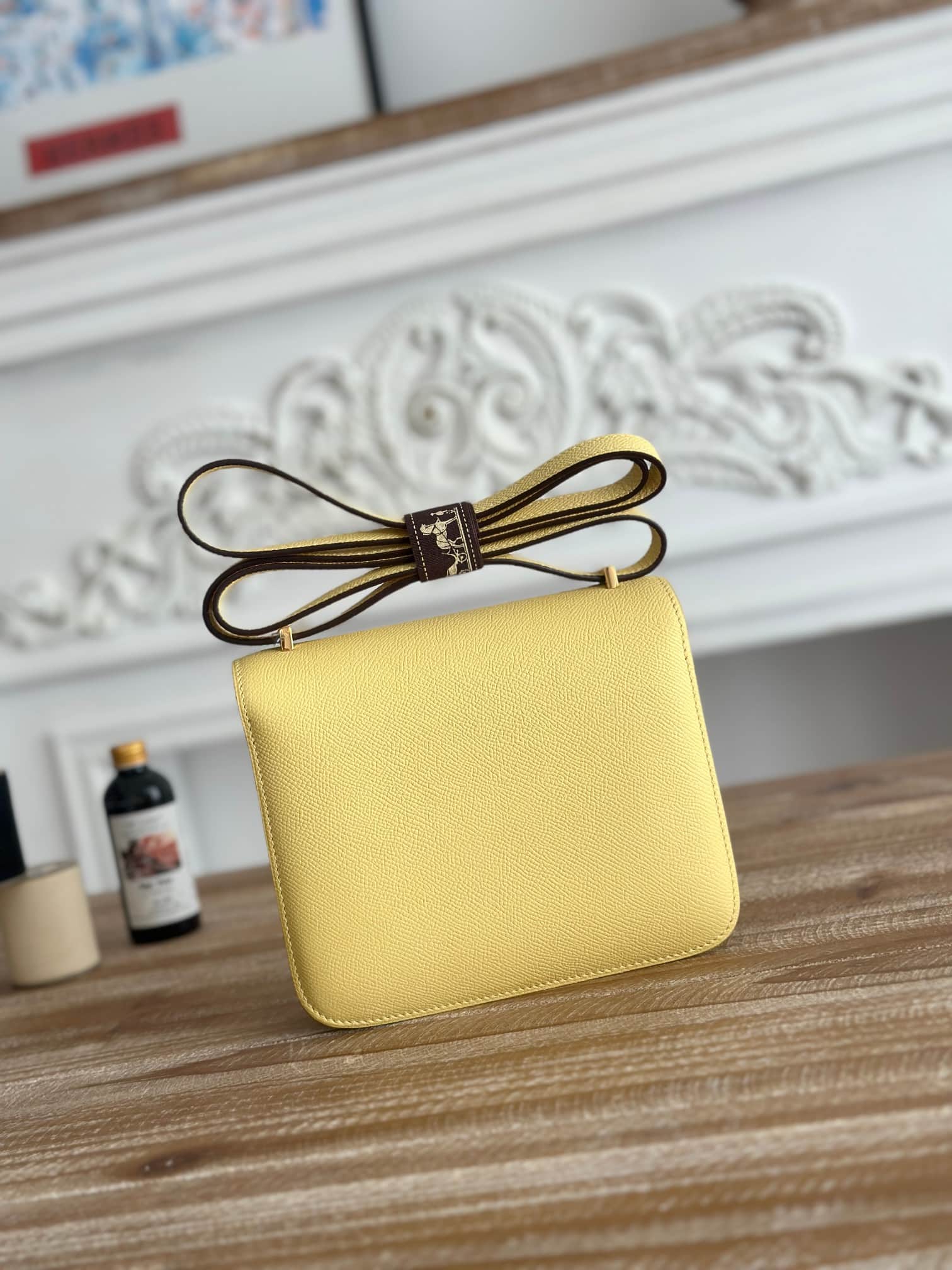 Hermes Mini Constance 18cm Epsom Bag WAX Jaune Poussin High