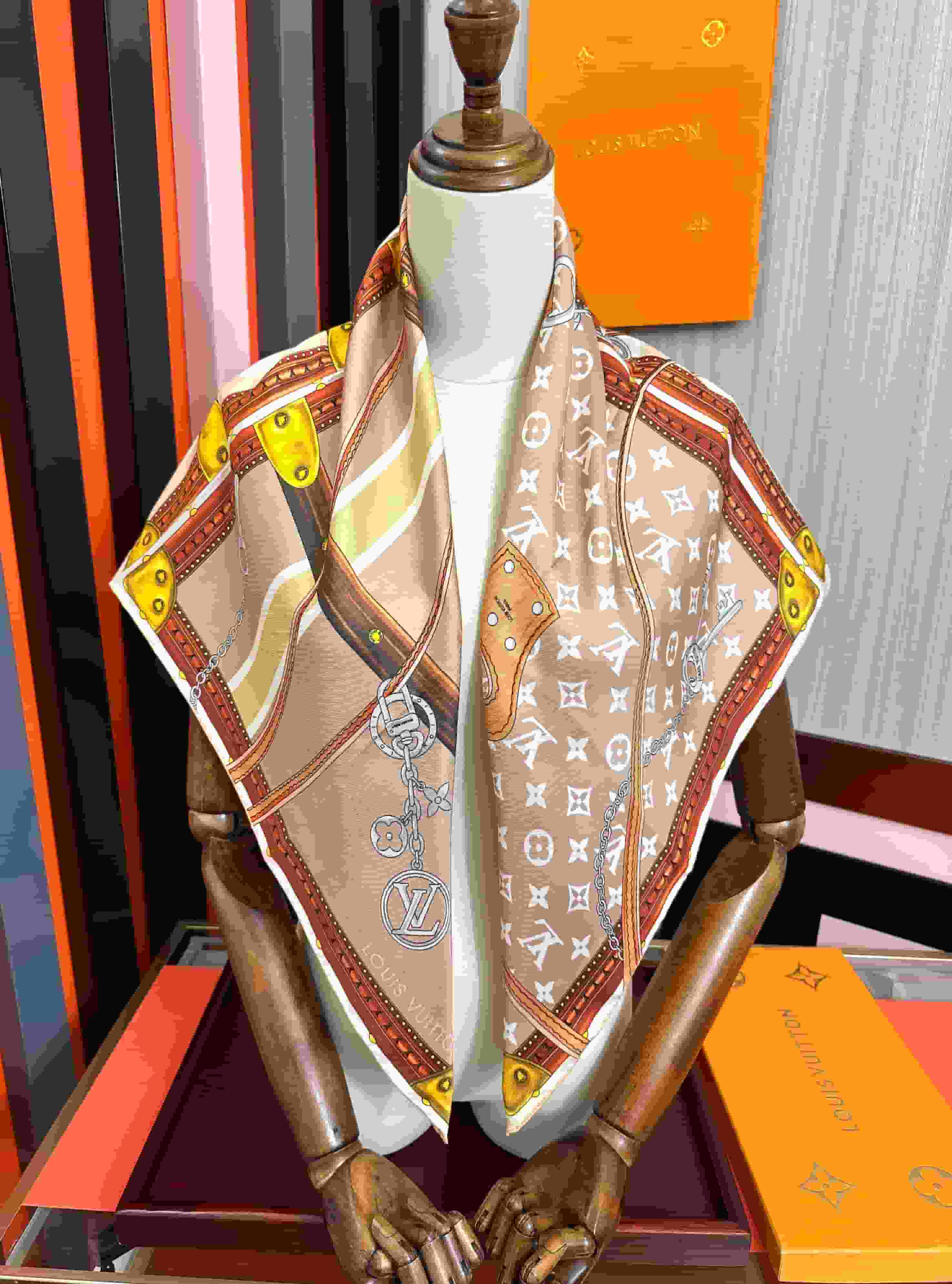 Louis Vuitton Strap and Trunk Square 90 scarf