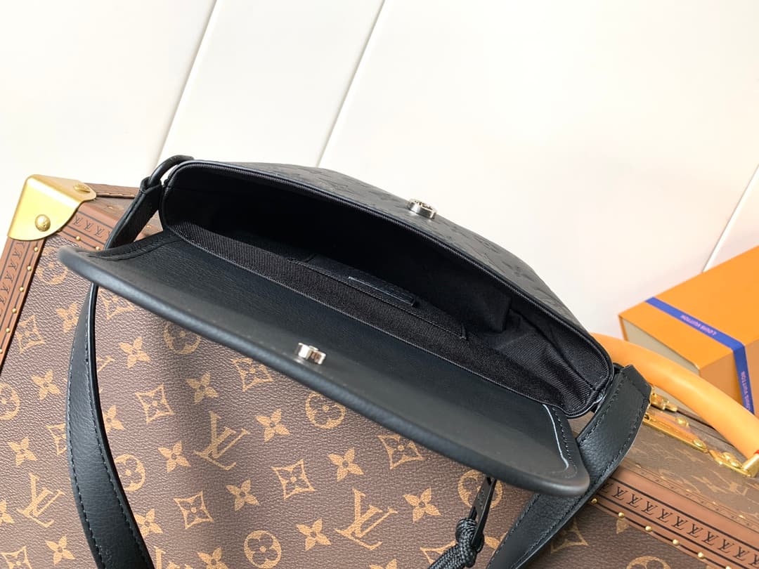 Louis Vuitton Pulse Wearable Wallet Black Monogram Shadow embossed cowhide leather M12636 High