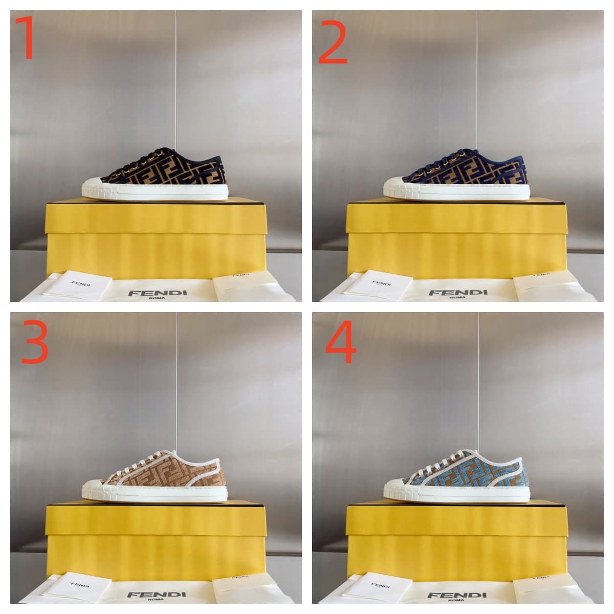 Fendi FF Domino Sneaker Shoes Men Women