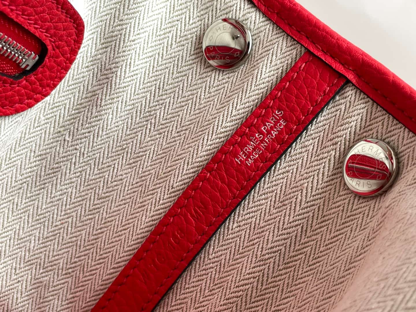 Hermes Garden Party 23 bag in Red Togo Leather WAX High