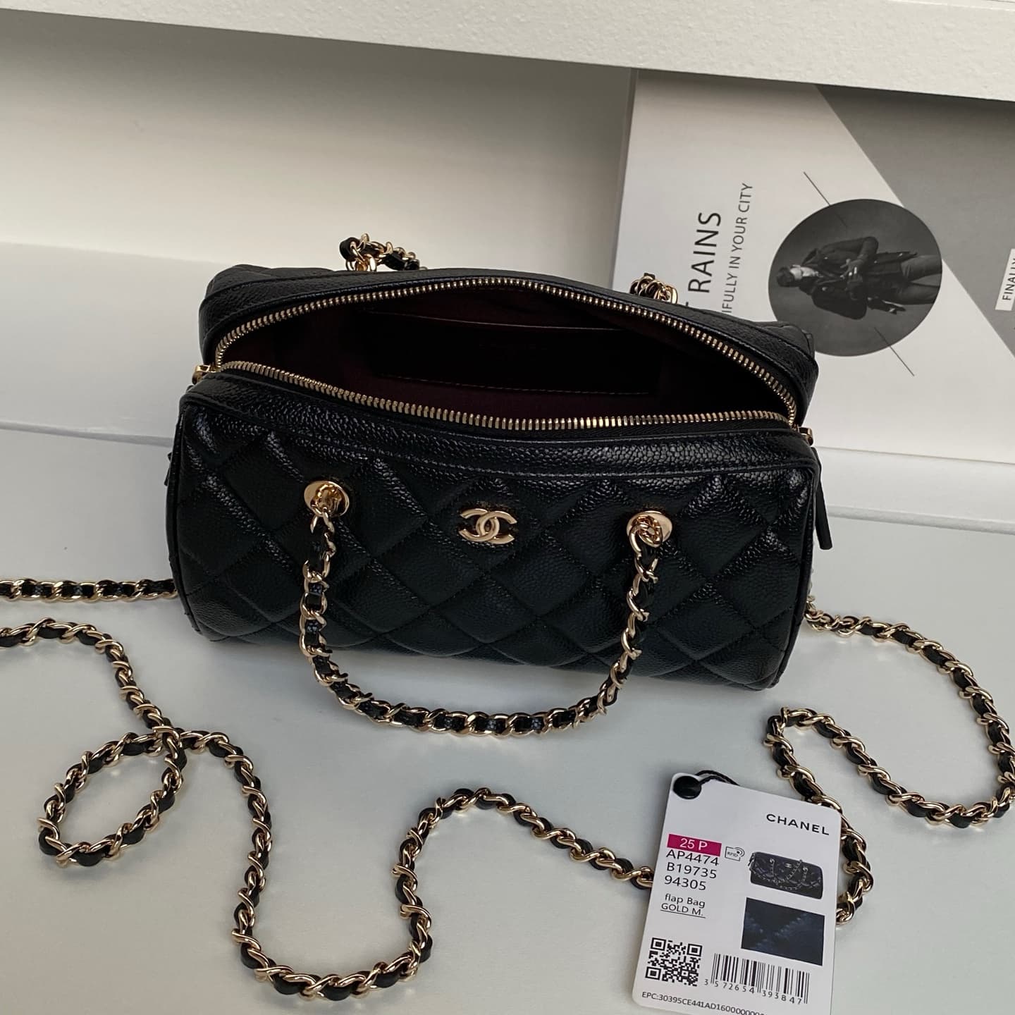 Chanel Classic Clutch with Chain Grained Calfskin & Gold-Tone Metal Black AP4474 High
