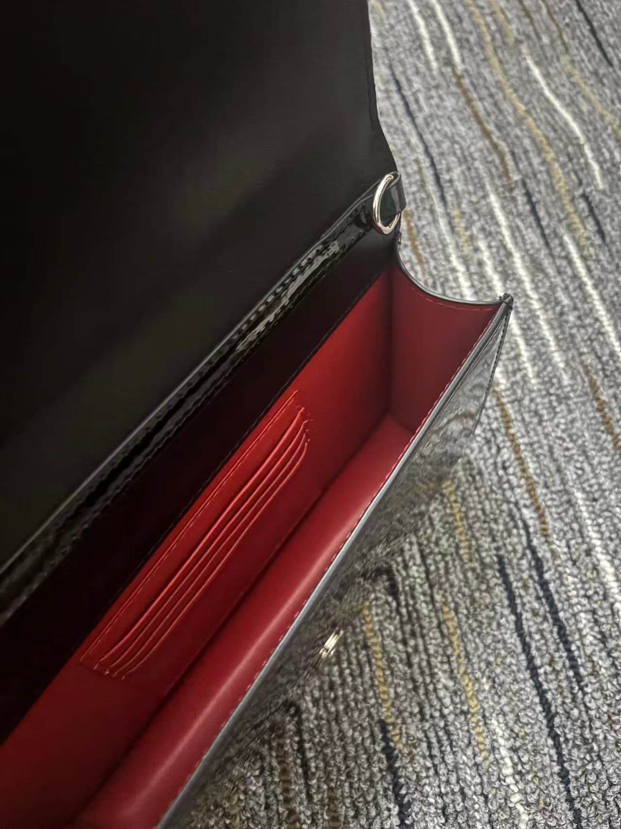Christian Louboutin Bettina Clutch Patent Calf Leather Black High