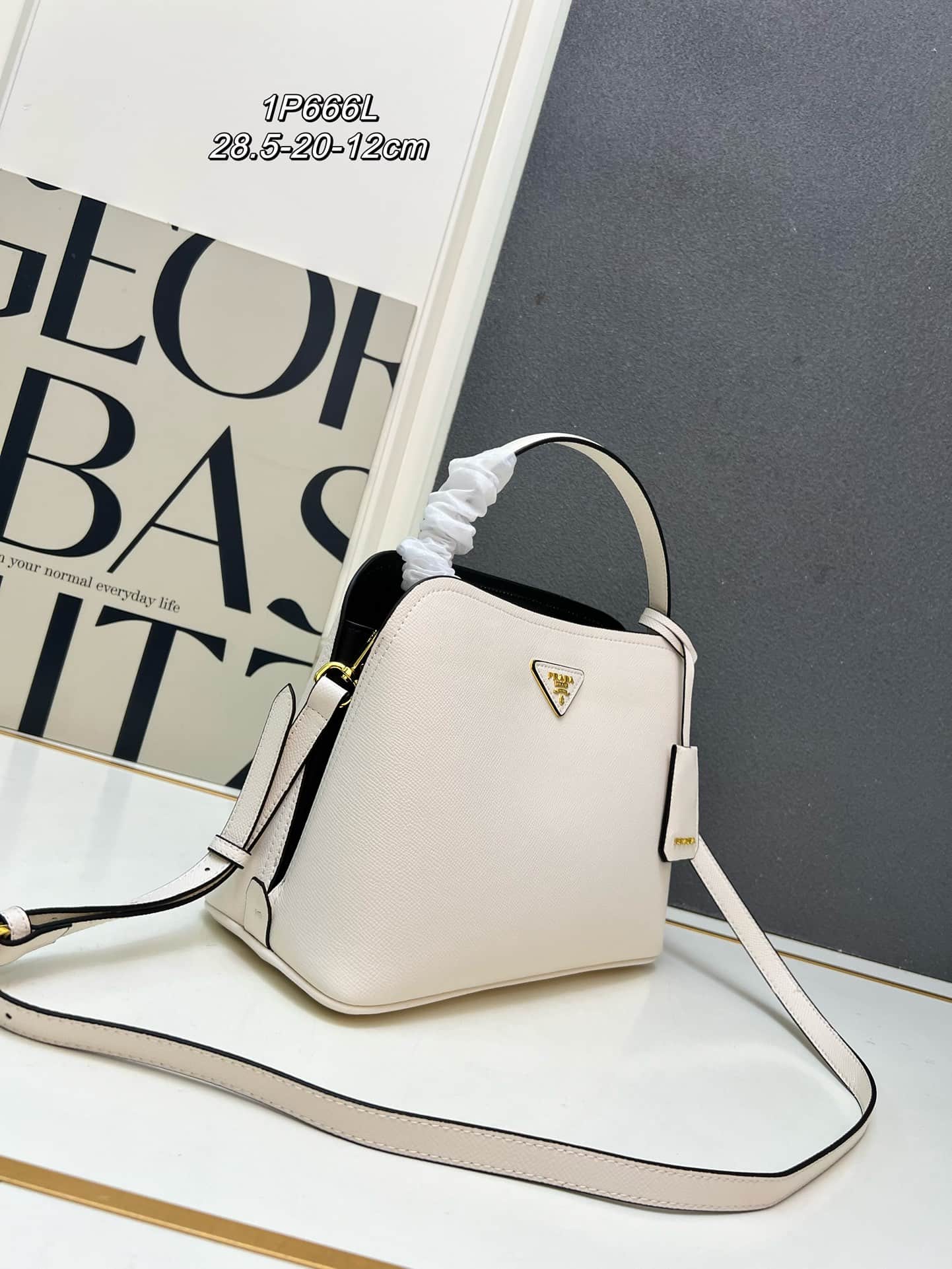 Prada Saffiano Leather Matinée Handbag White