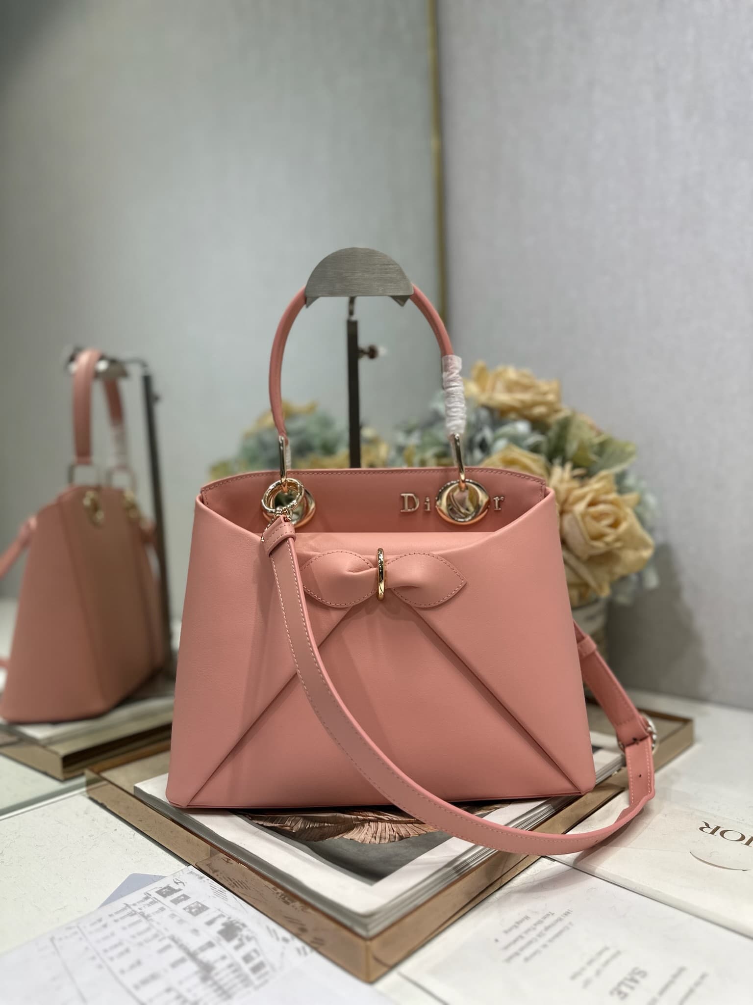 Small Dior Cigale Bag Pink Shiny Supple Calfskin High