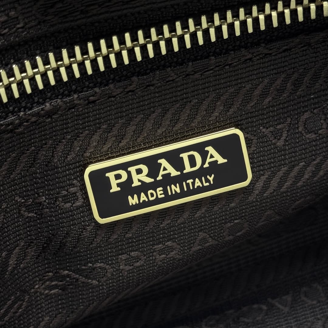 Prada Bonnie leather mini handbag Calfskin leather 1BA486 Dark Brown High