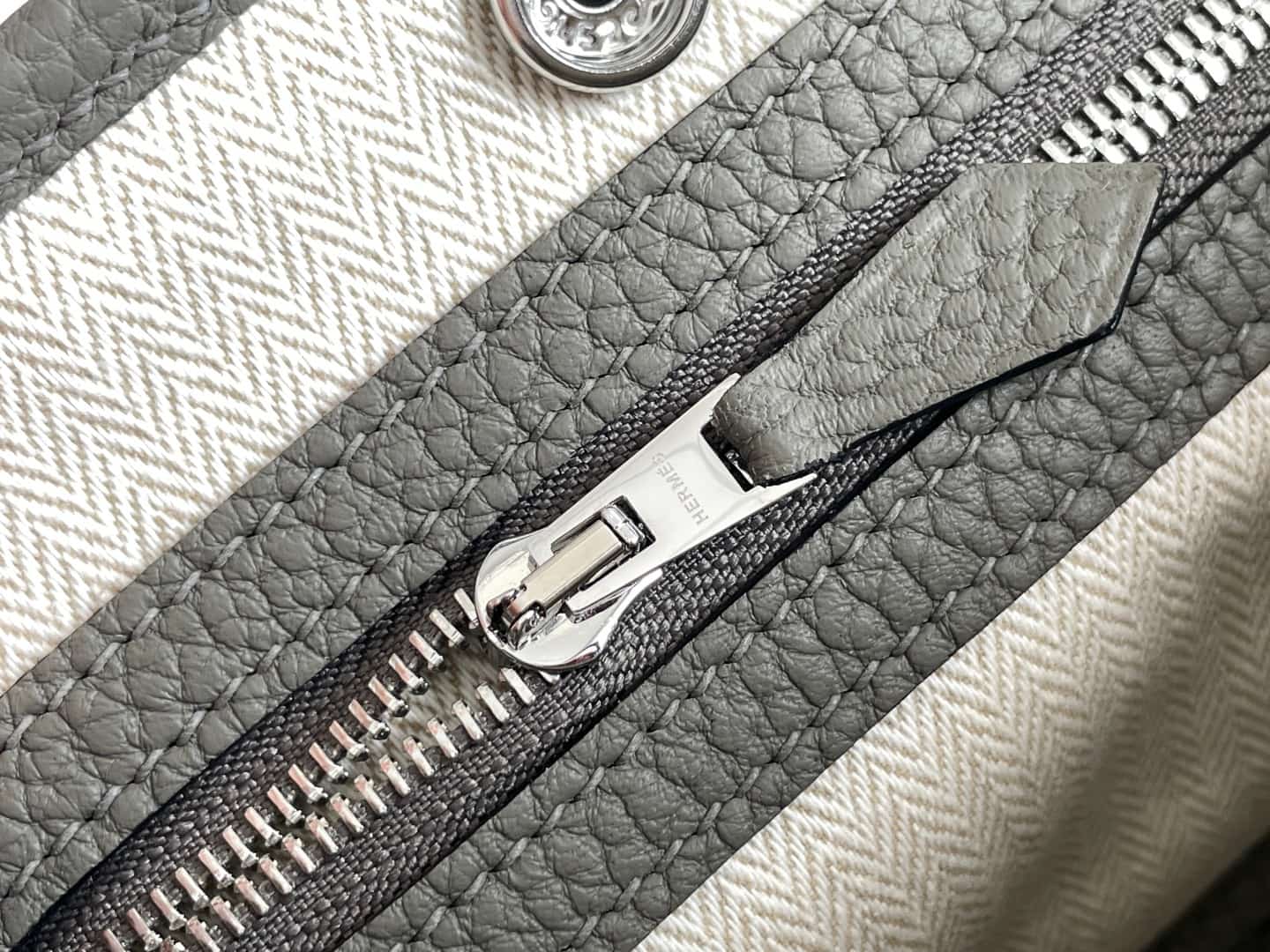 Hermes Garden Party 23 bag in Gris Meyer Togo Leather WAX High