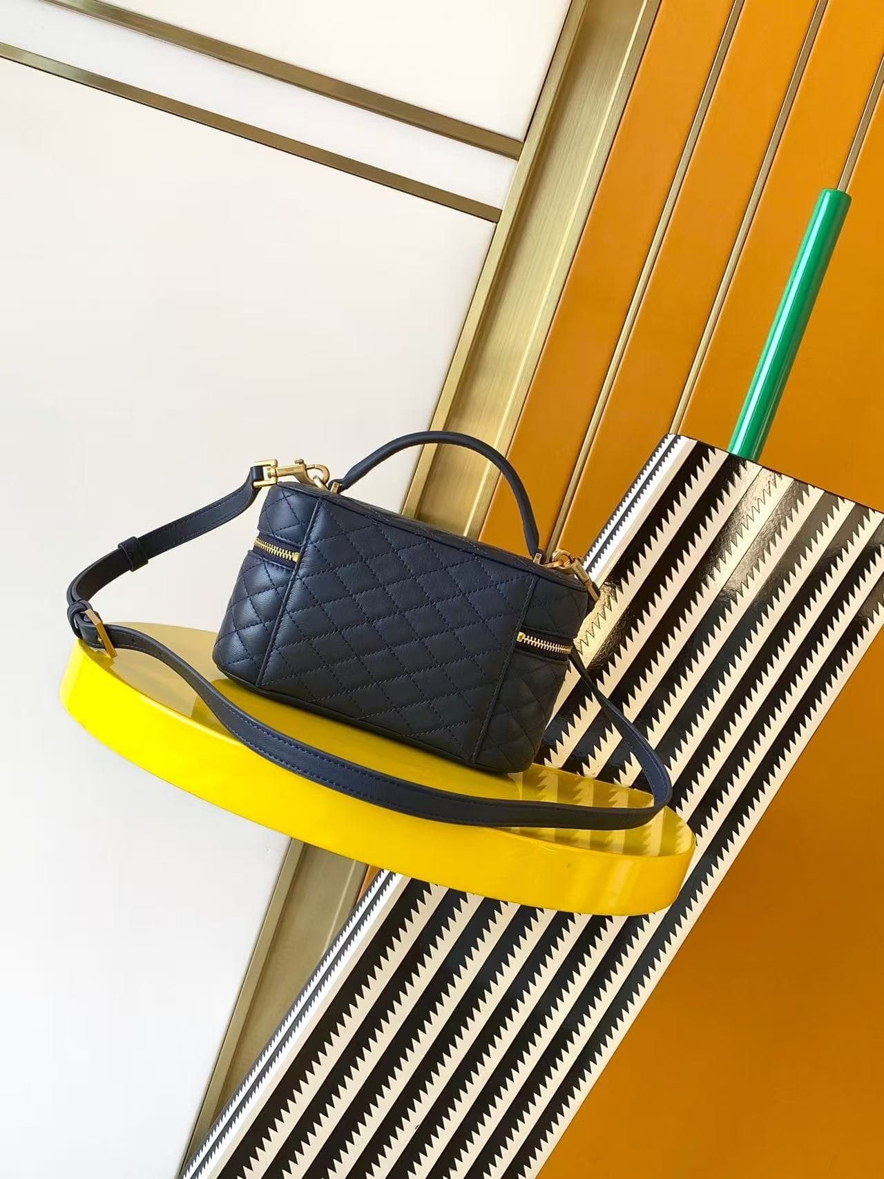 GABY VANITY BAG LAMBSKIN Navy Blue High