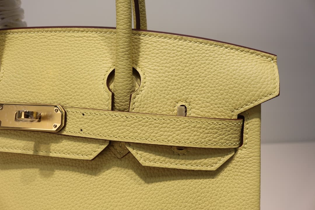 Hermes Birkin 25/30/35cm Bag Togo Leather In Jaune Poussin WAX High