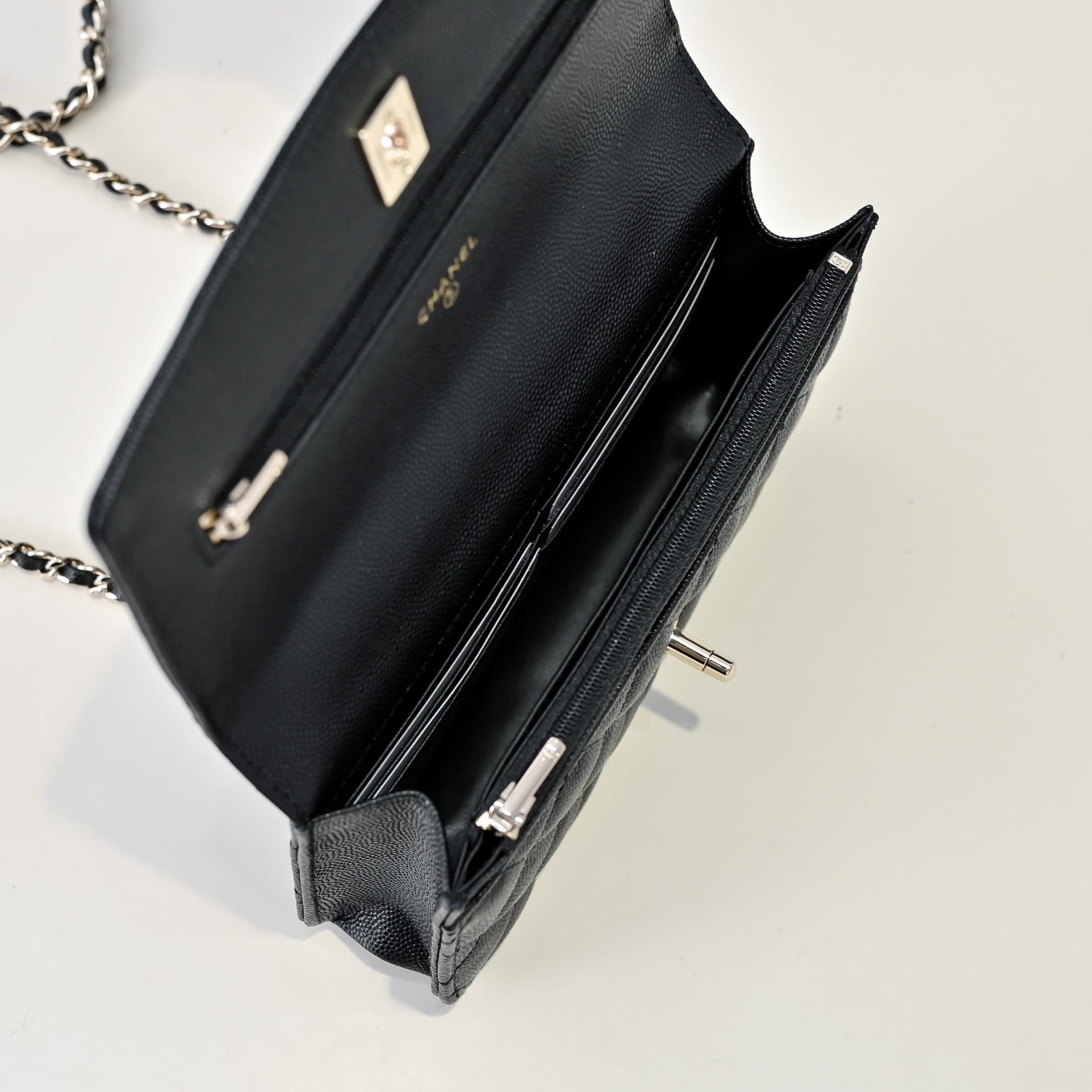 Chanel Wallet on Chain Grained Calfskin & Gold-Tone Metal Black AP4401 A