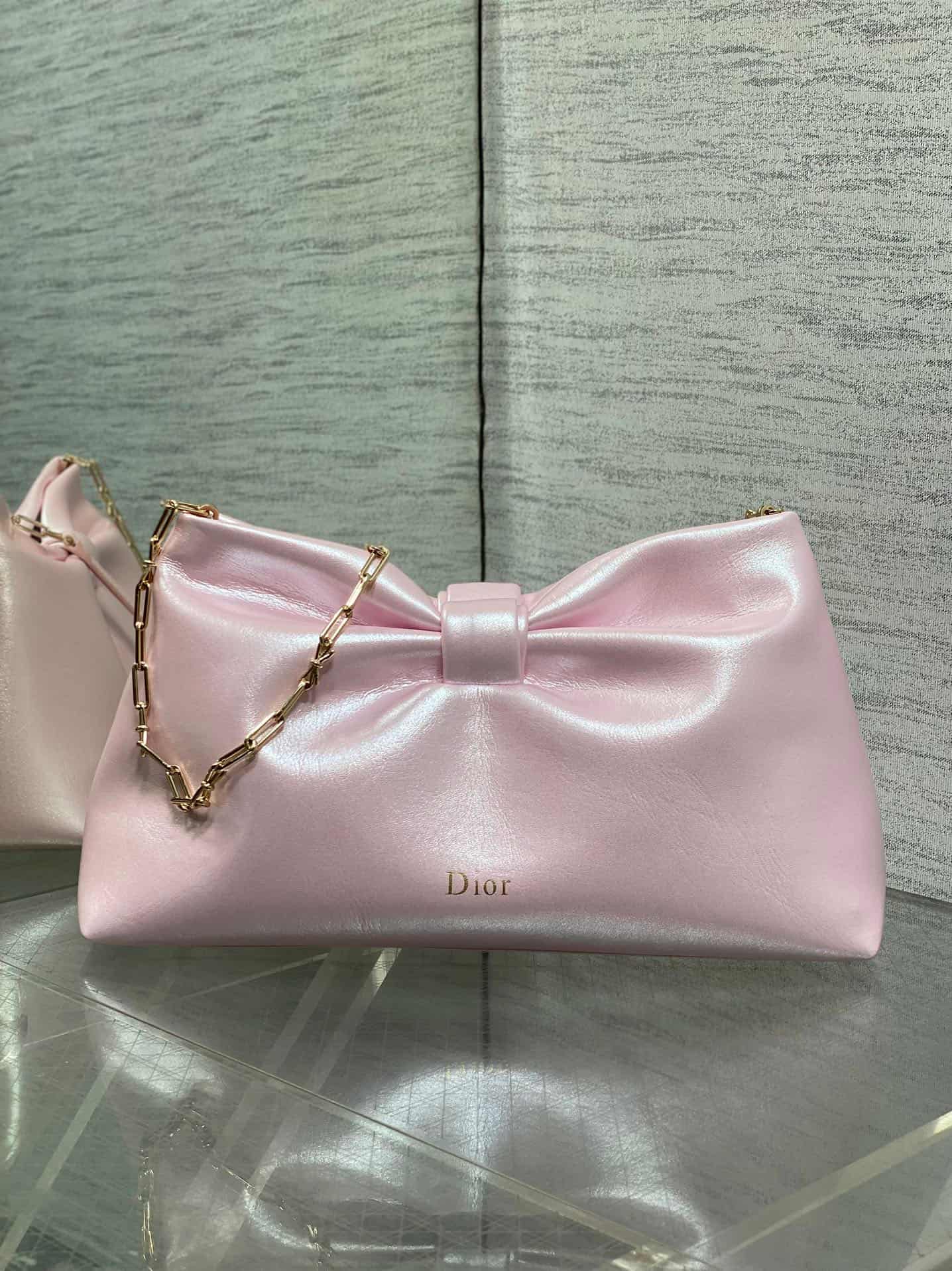 Medium Dior Bow Bag Pink Leather High