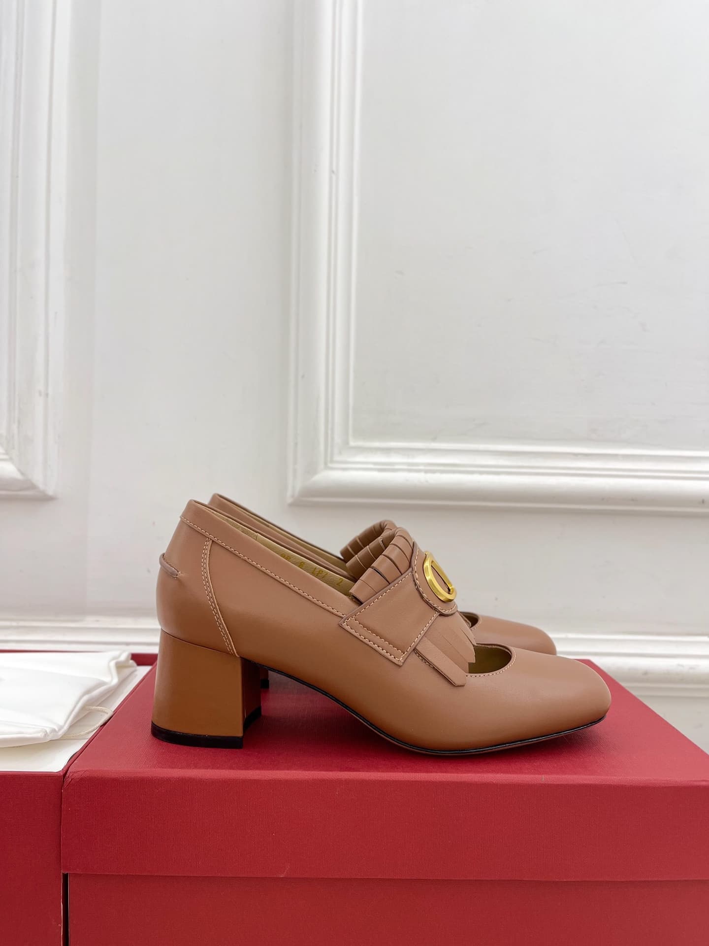 Valentino Vlogo Signature Fringed Calfskin Pump Shoes Women