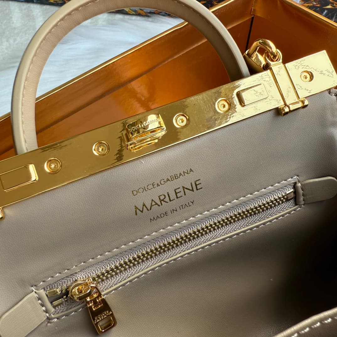 Dolce & Gabbana Mini Marlene Day leather tote bag beige High
