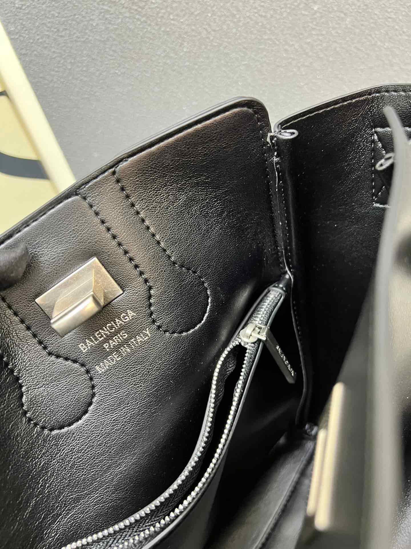 Balenciaga Bel Air Carry All Bag in balck leather silver hardware 1W8806 High