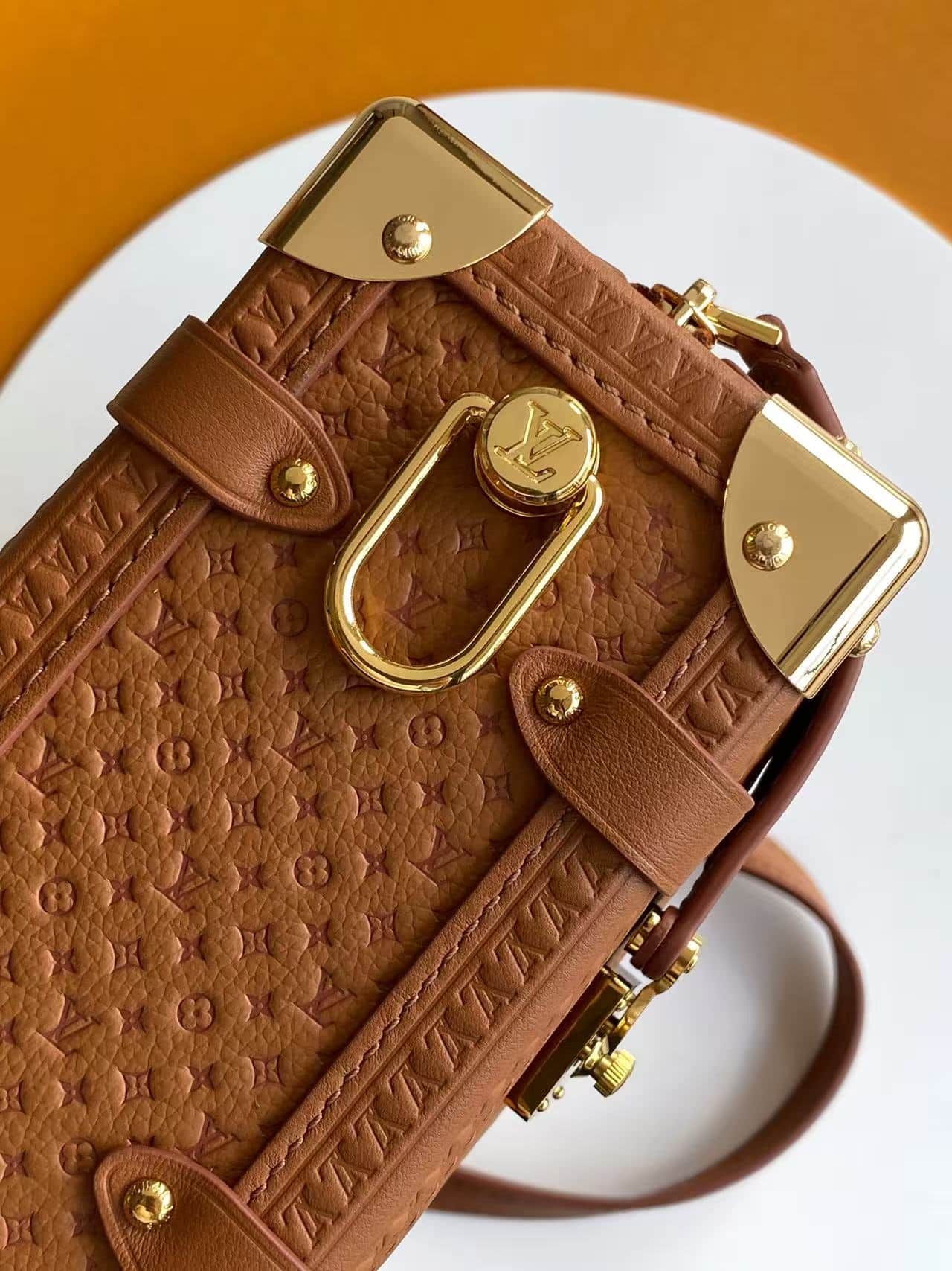 Louis Vuitton Side Trunk MM Noisette Calfskin leather M29431 High