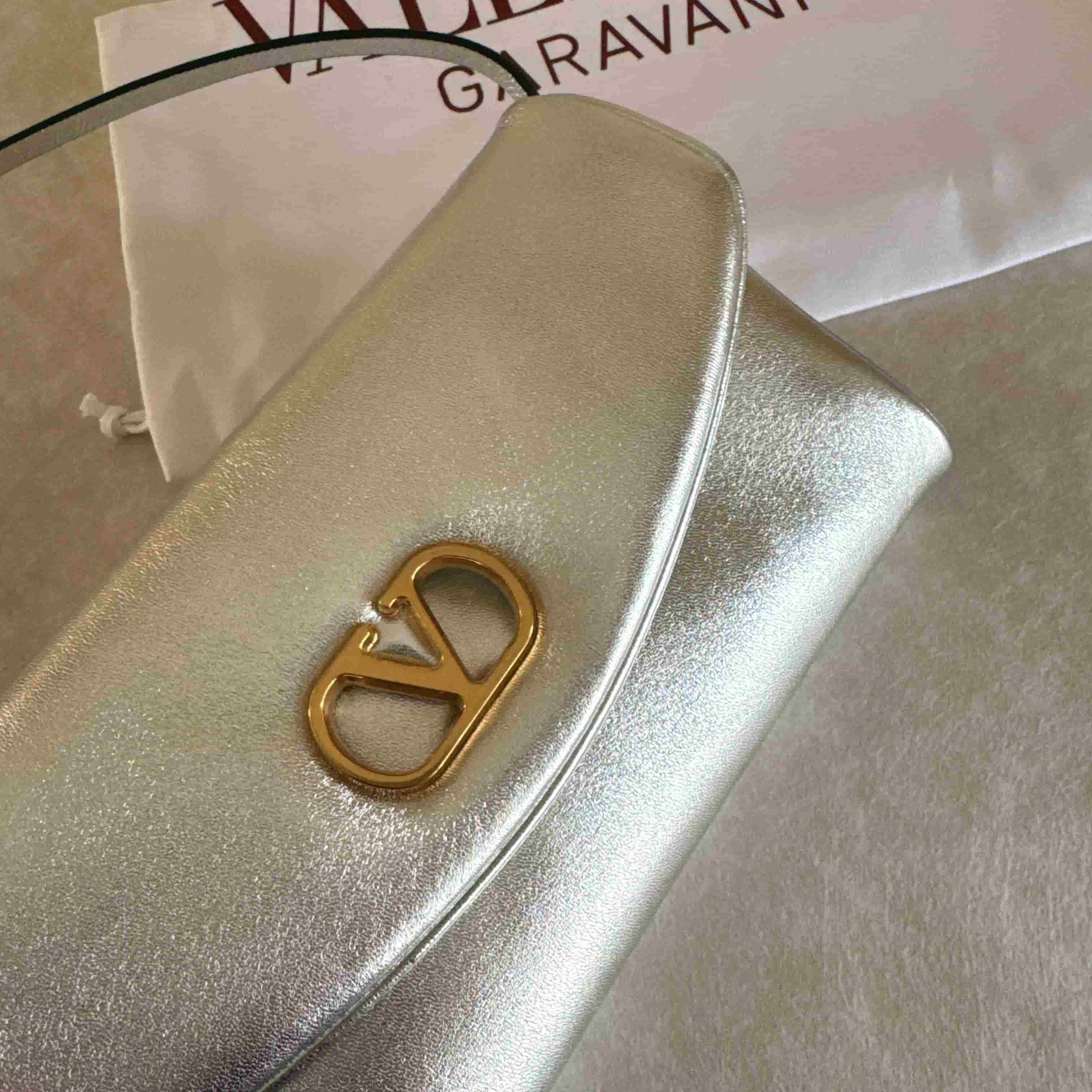 Valentino Garavani DeVain Small Shoulder Bag in Laminated Nappa Leather High