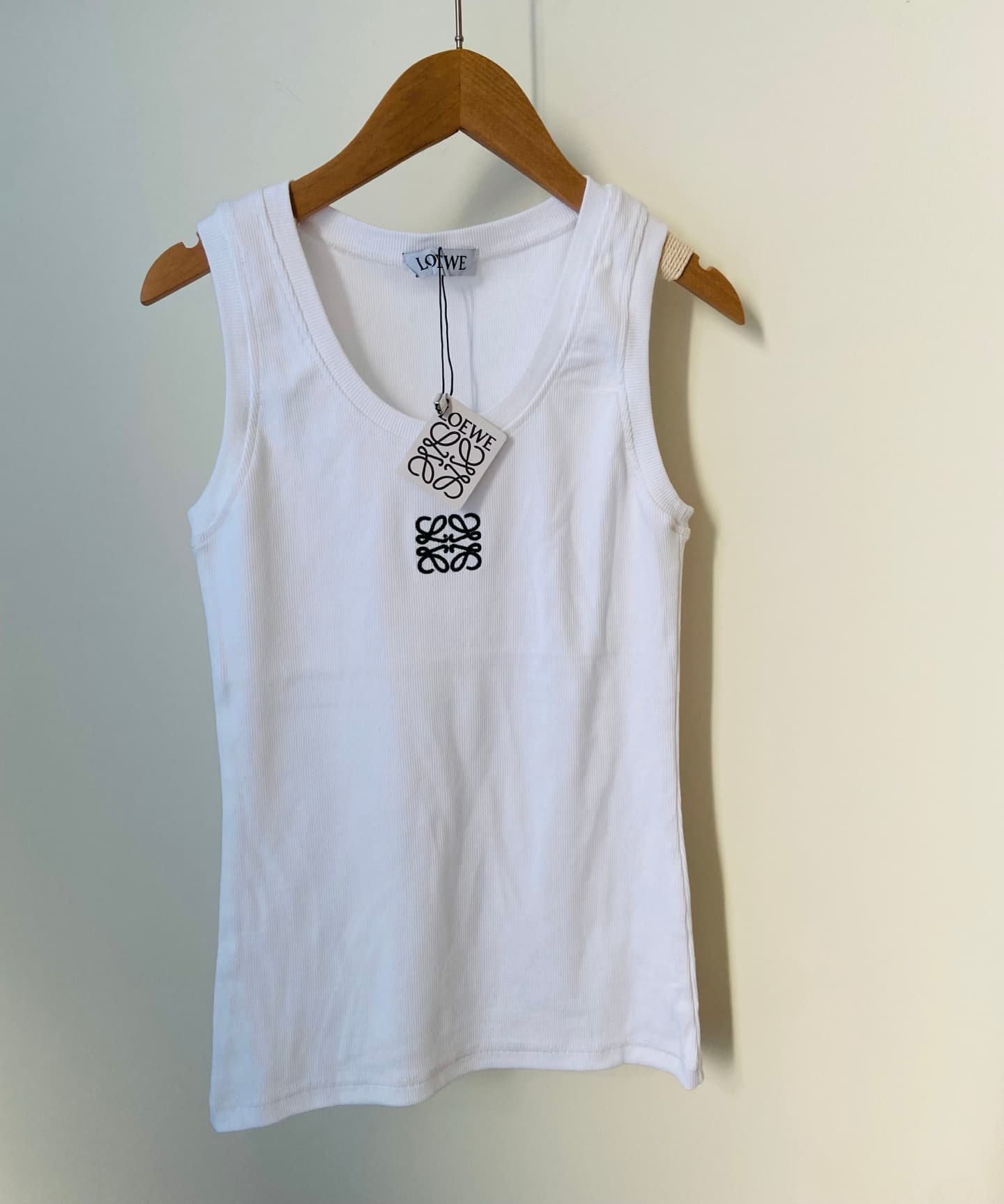 LOEWE Anagram-embroidered ribbed-knit Tank Top