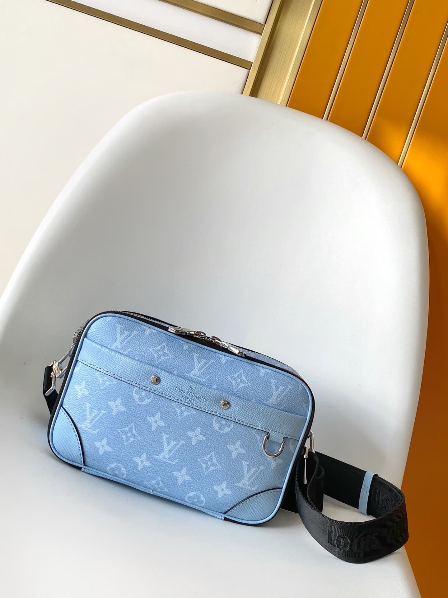 Louis Vuitton Alpha Messenger bag in Sky Blue Taigarama Monogram Coated Canvas M14073 High