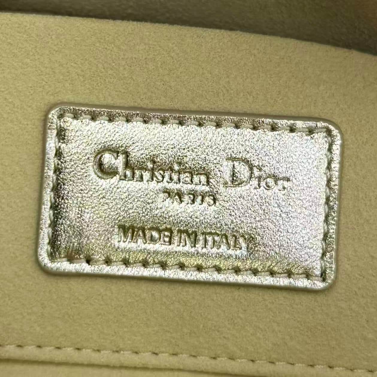 LADY D-JOY BAG SMALL Cannage Lambskin Gold High