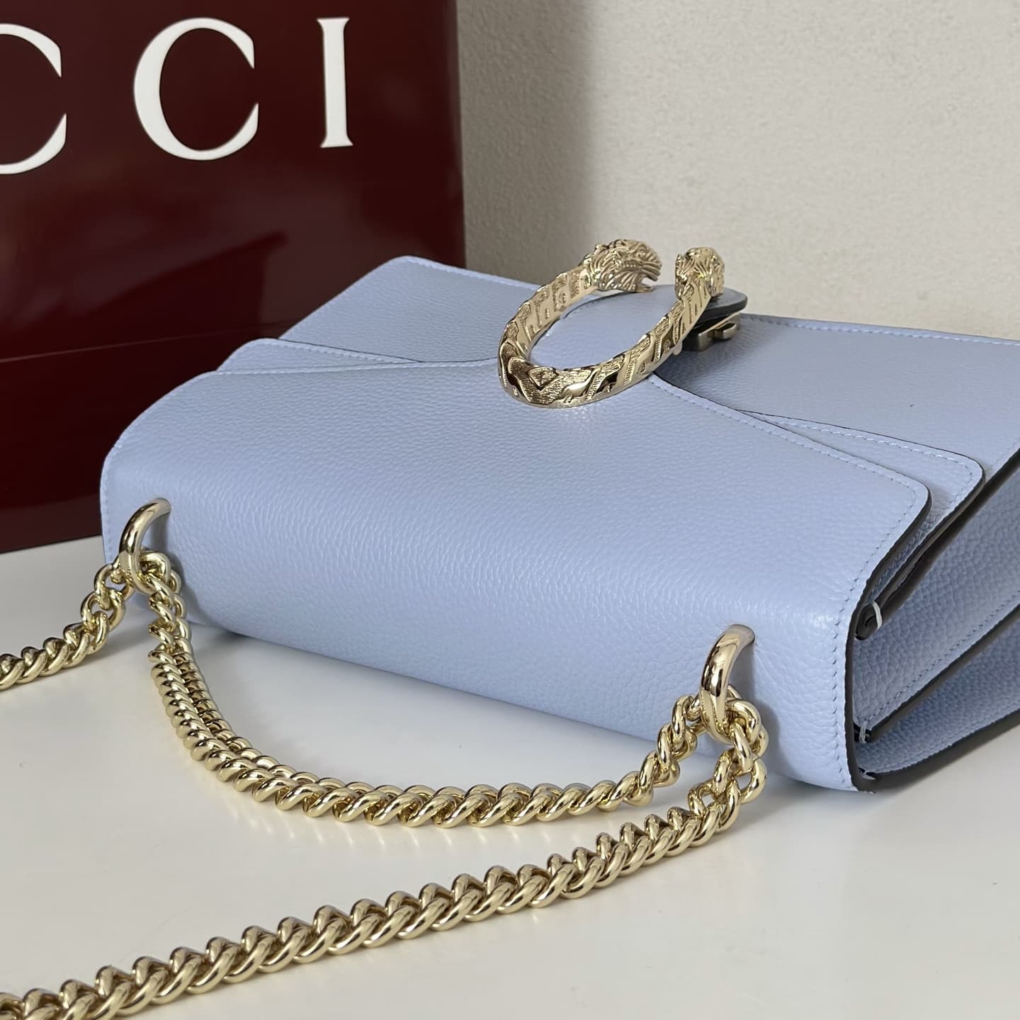 Dionysus Medium Shoulder Bag 795005 Blue Leather High