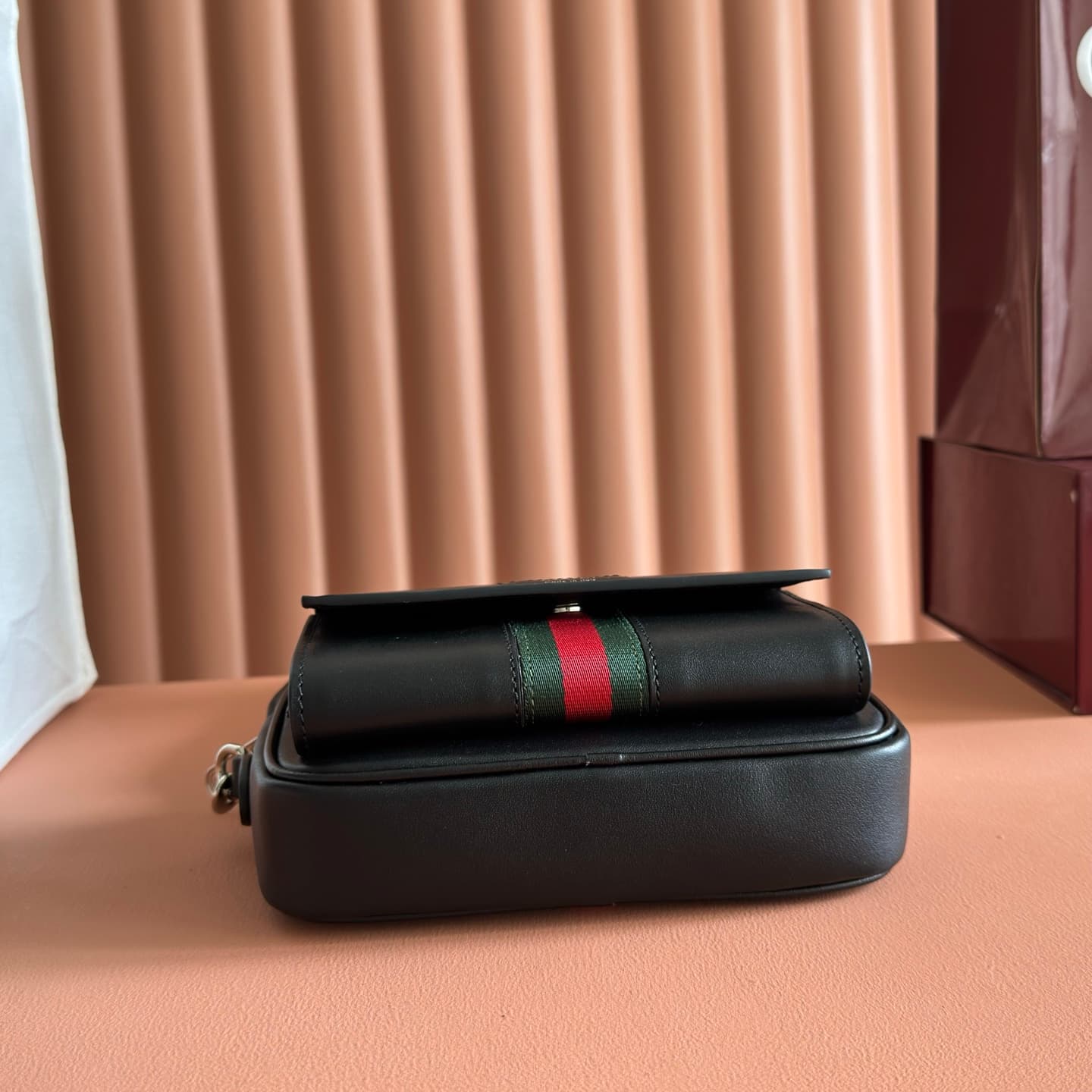 Gucci Web Trademark mini bag Black soft leather ‎867268 High