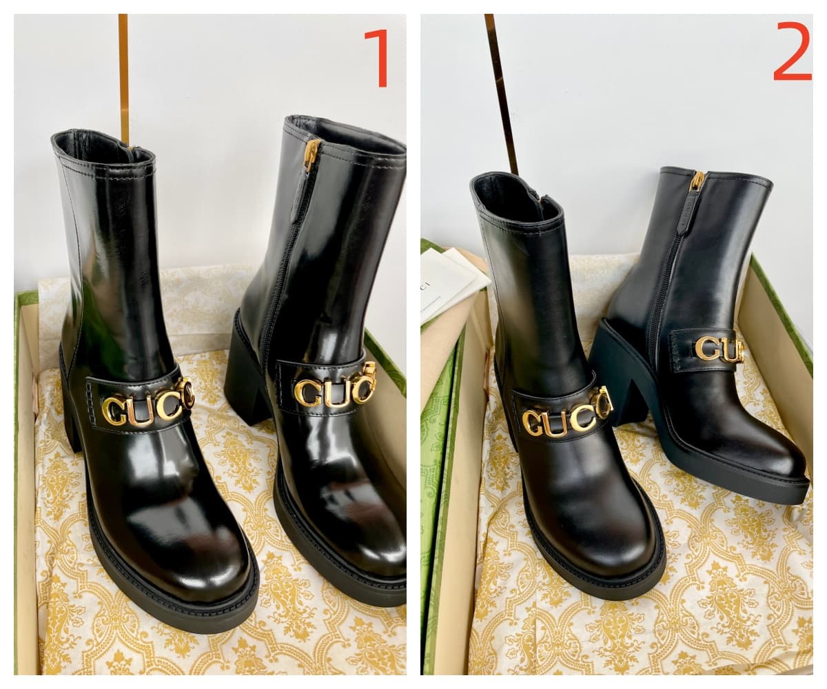 Gucci Women's Logo Platform High Heel Boots Shoes