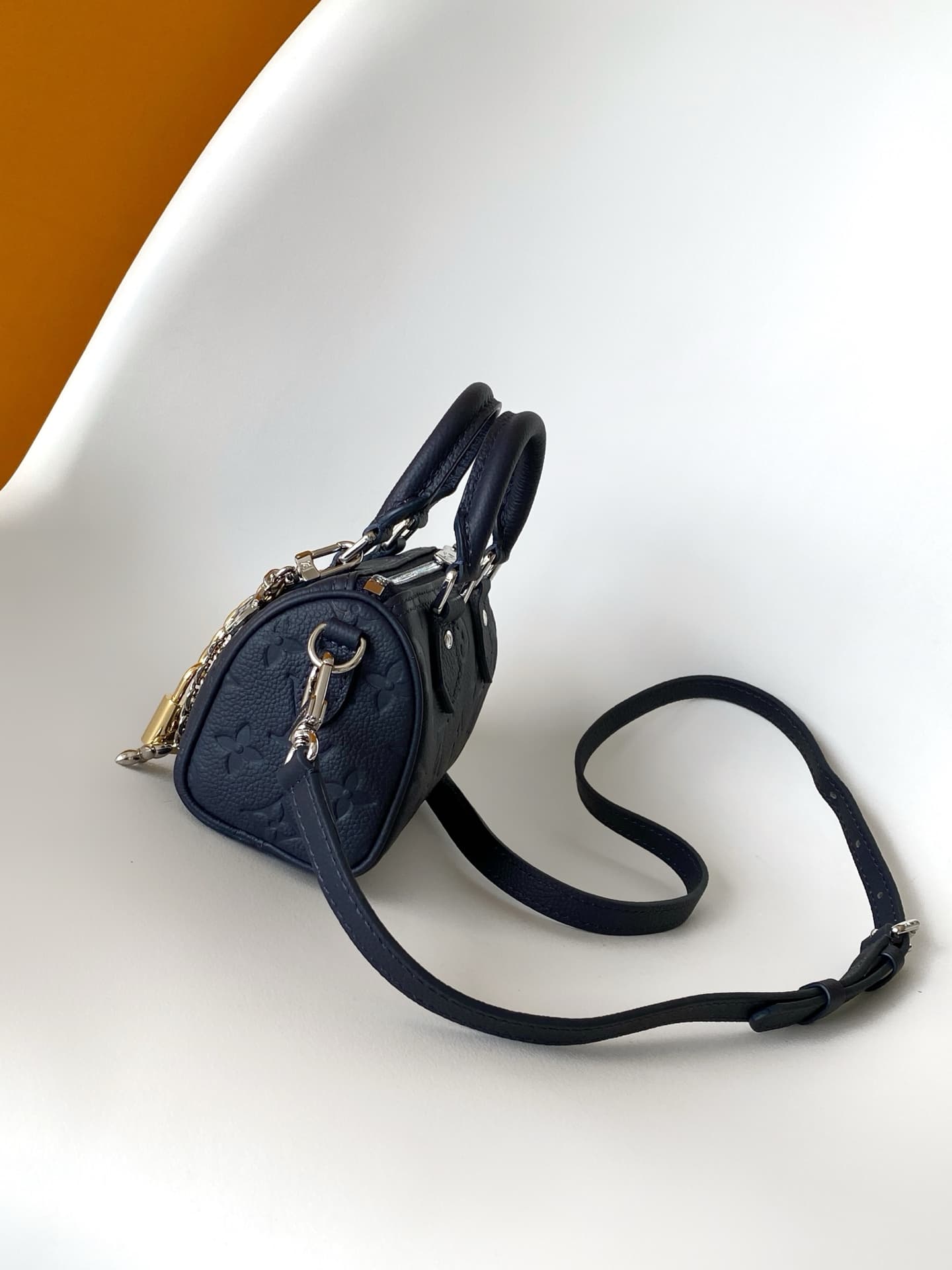 Louis Vuitton Nano Speedy Shimmery Ink Cowhide leather M26510 High