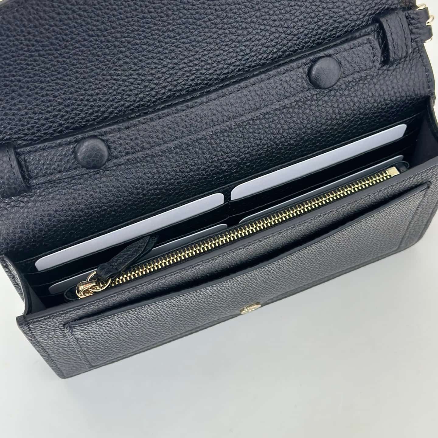 DIONYSUS WALLET ON CHAIN 837373 black grainy leather High